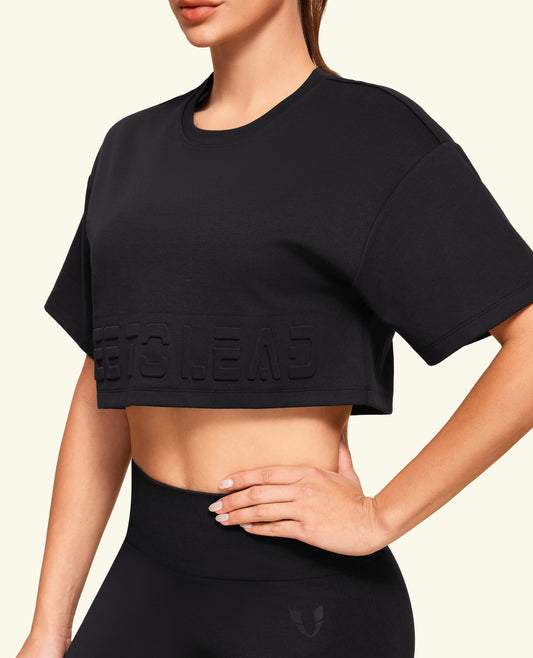 Super Cropped Comfy T-Shirt - Black