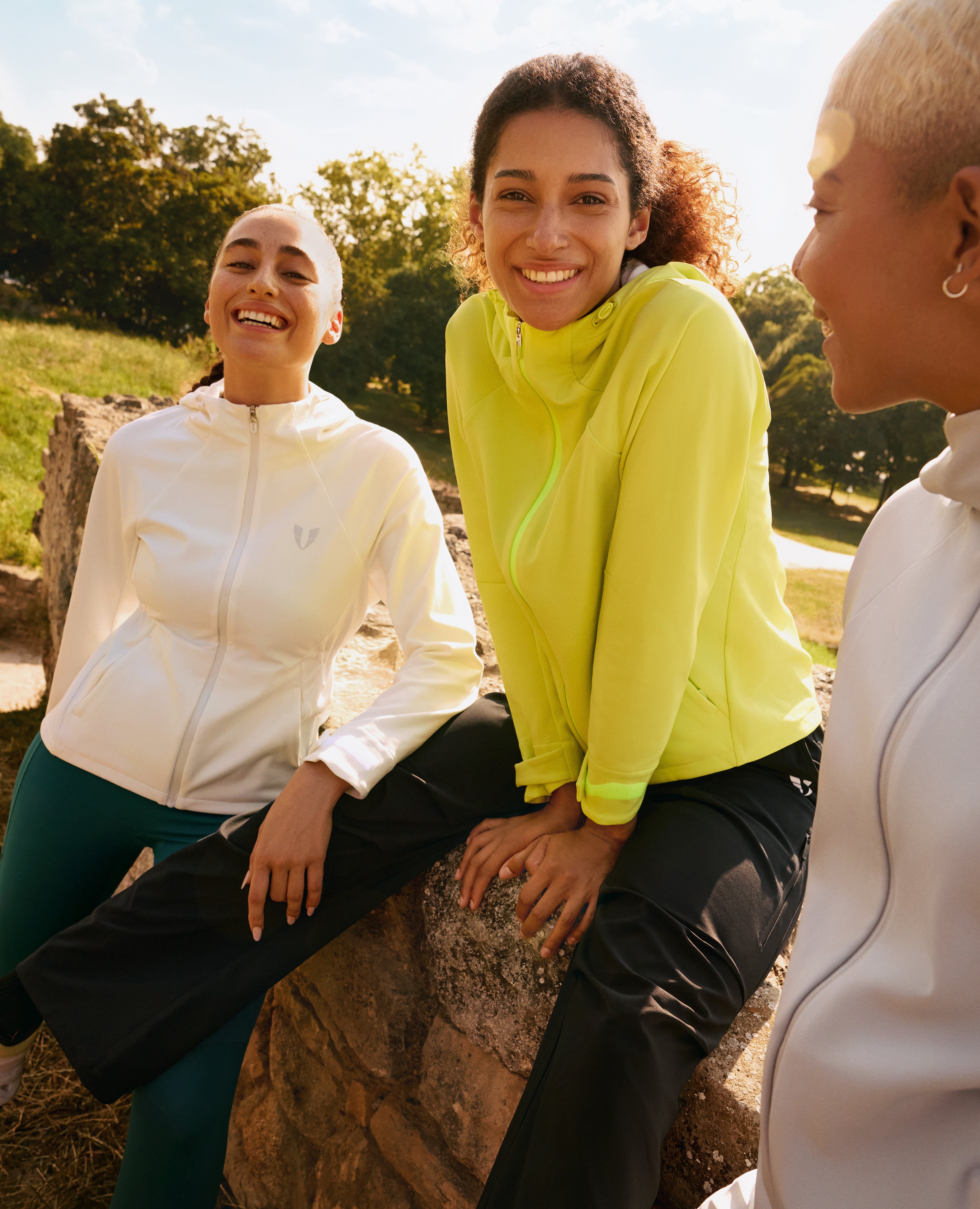 Water-Repellent Fleece Lined Zip Up Hoodie Jacket - Lemon Yellow