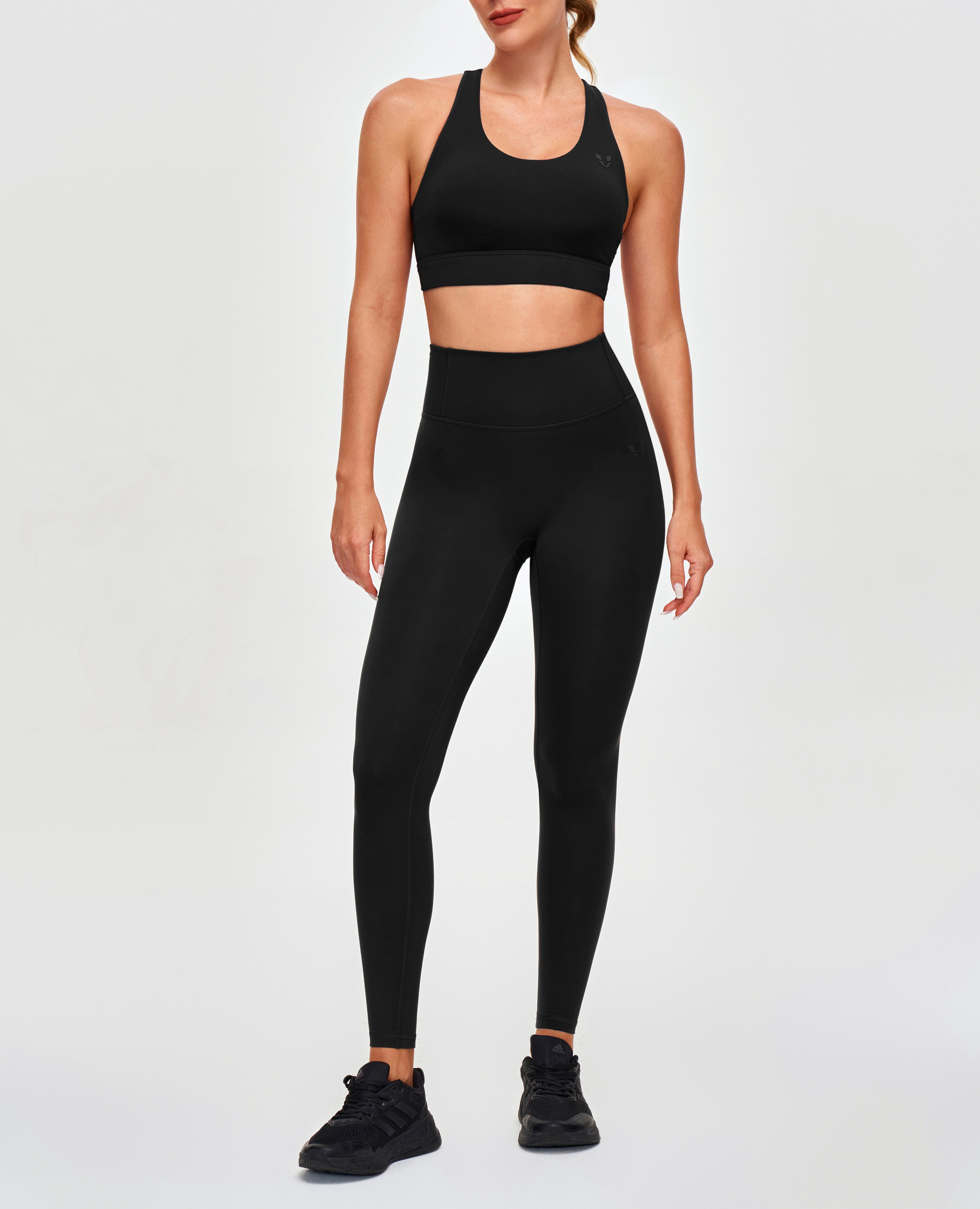 Workout-legging met hoge taille - Zwart