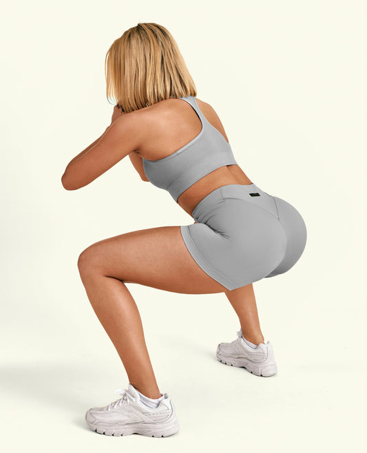 Vital High Waist Shorts - Cement Grey