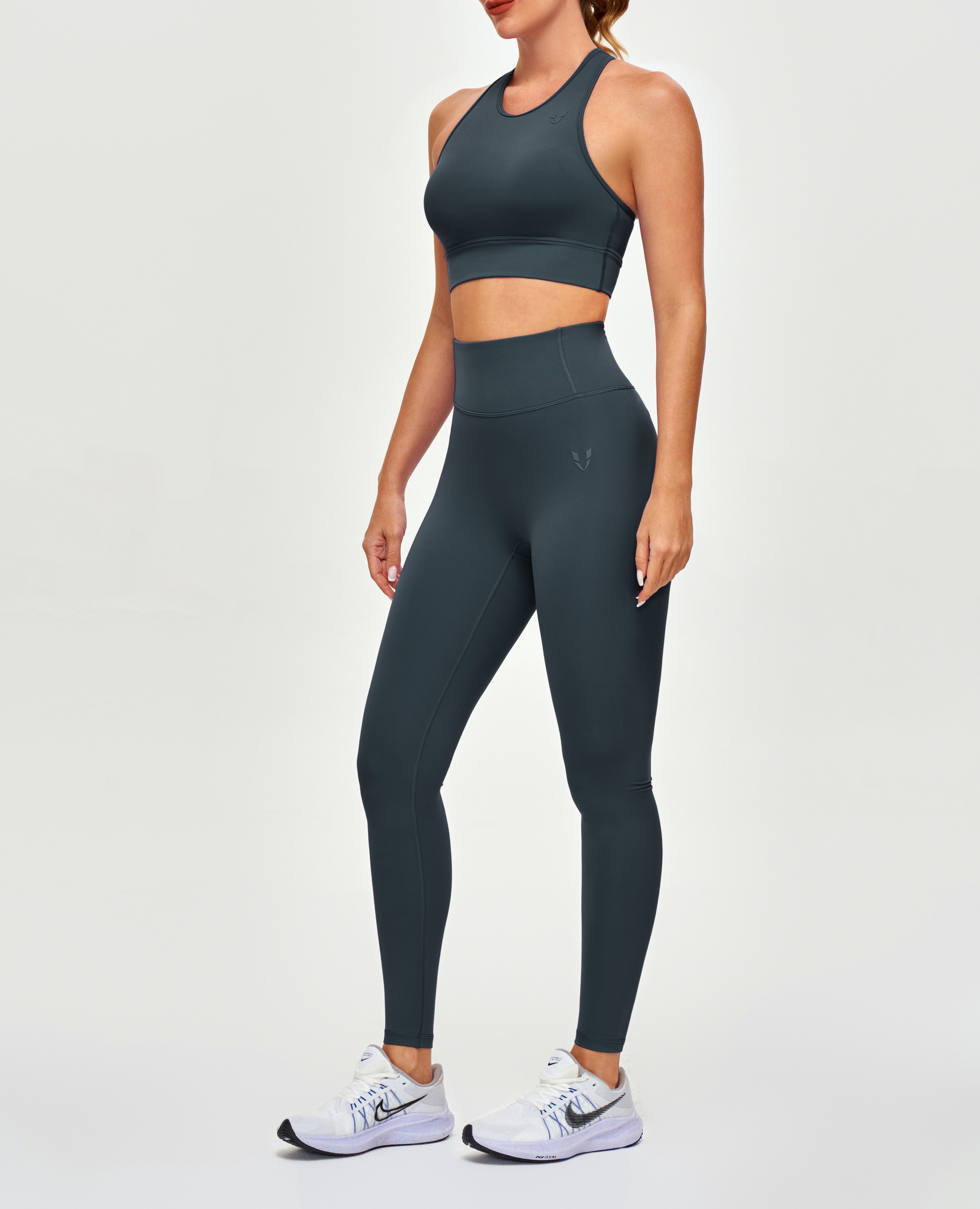 Workout-legging met hoge taille - grijs