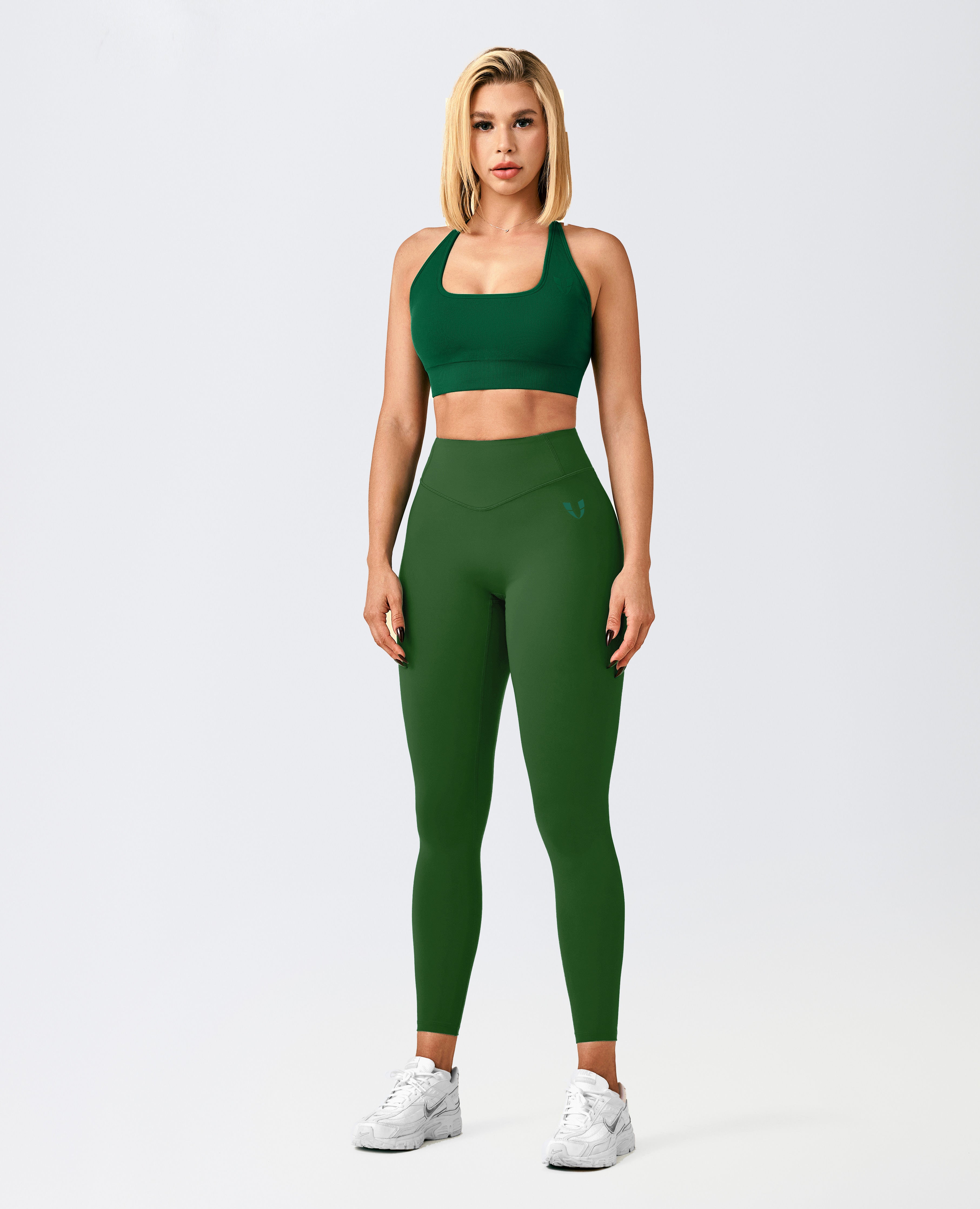 Leggings de Cintura Alta Activos - Verde Oscuro