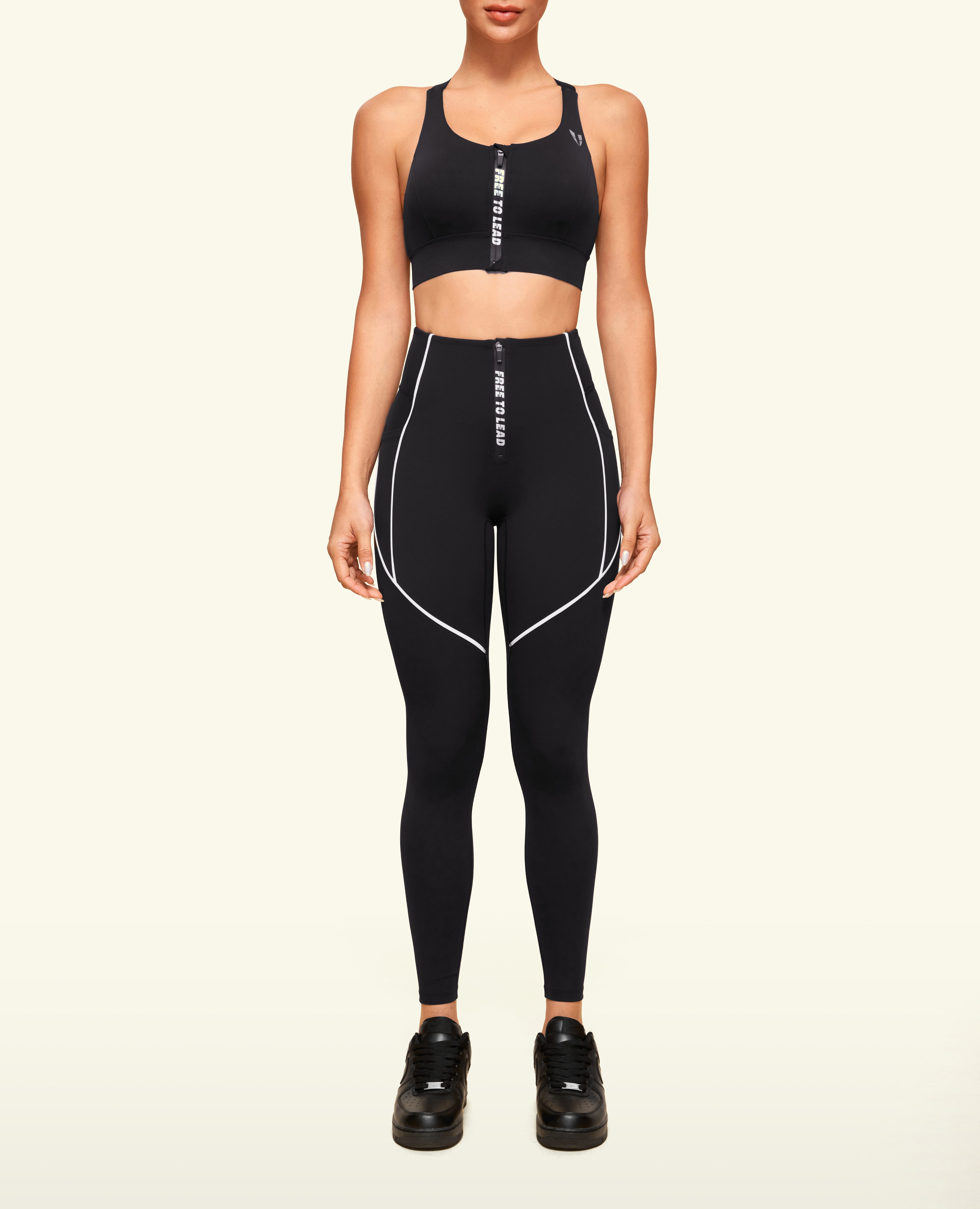 ENERGY ZIP Front Sports Bra - Negro