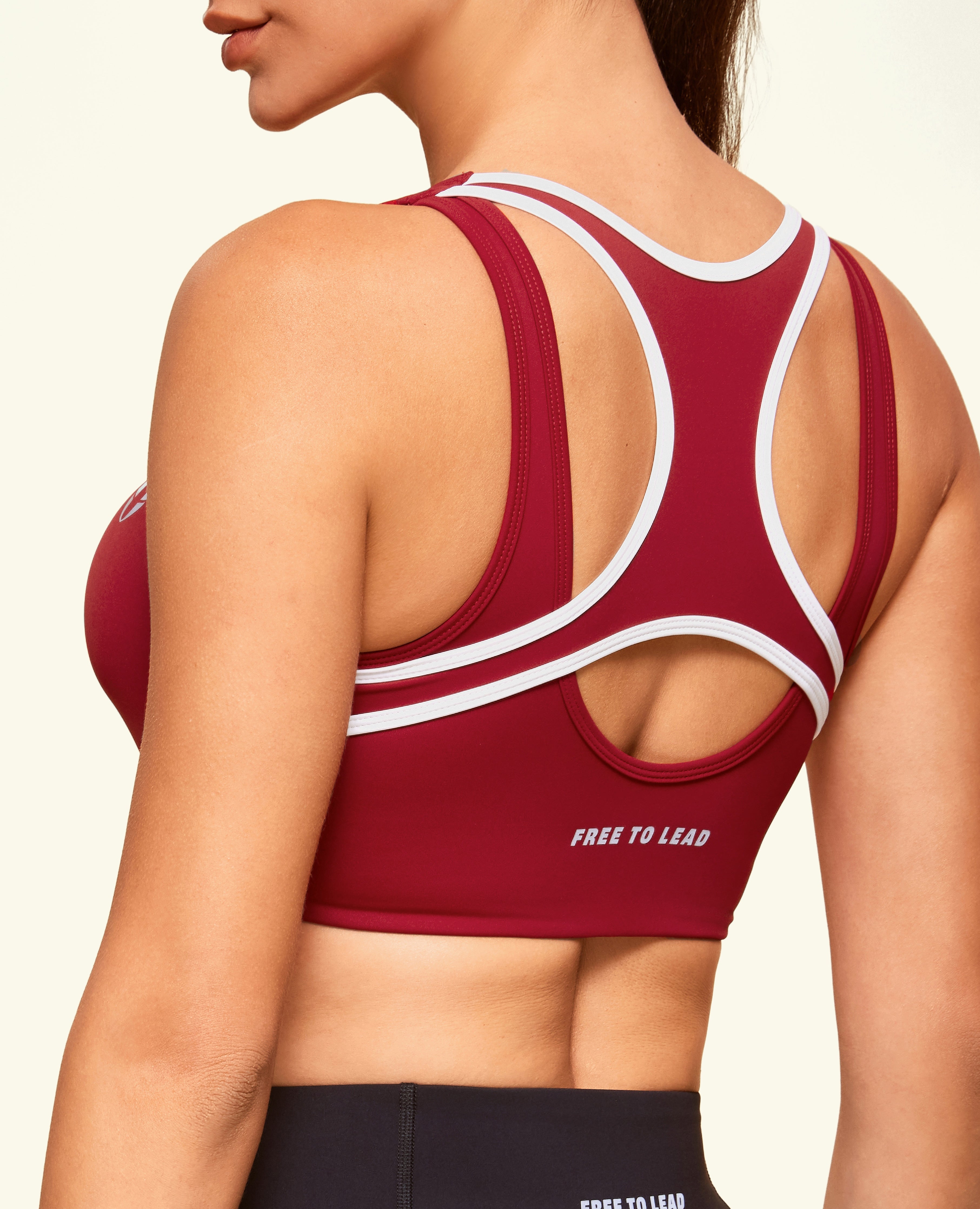 Hollow Active Sports Bra - Red Cranberry