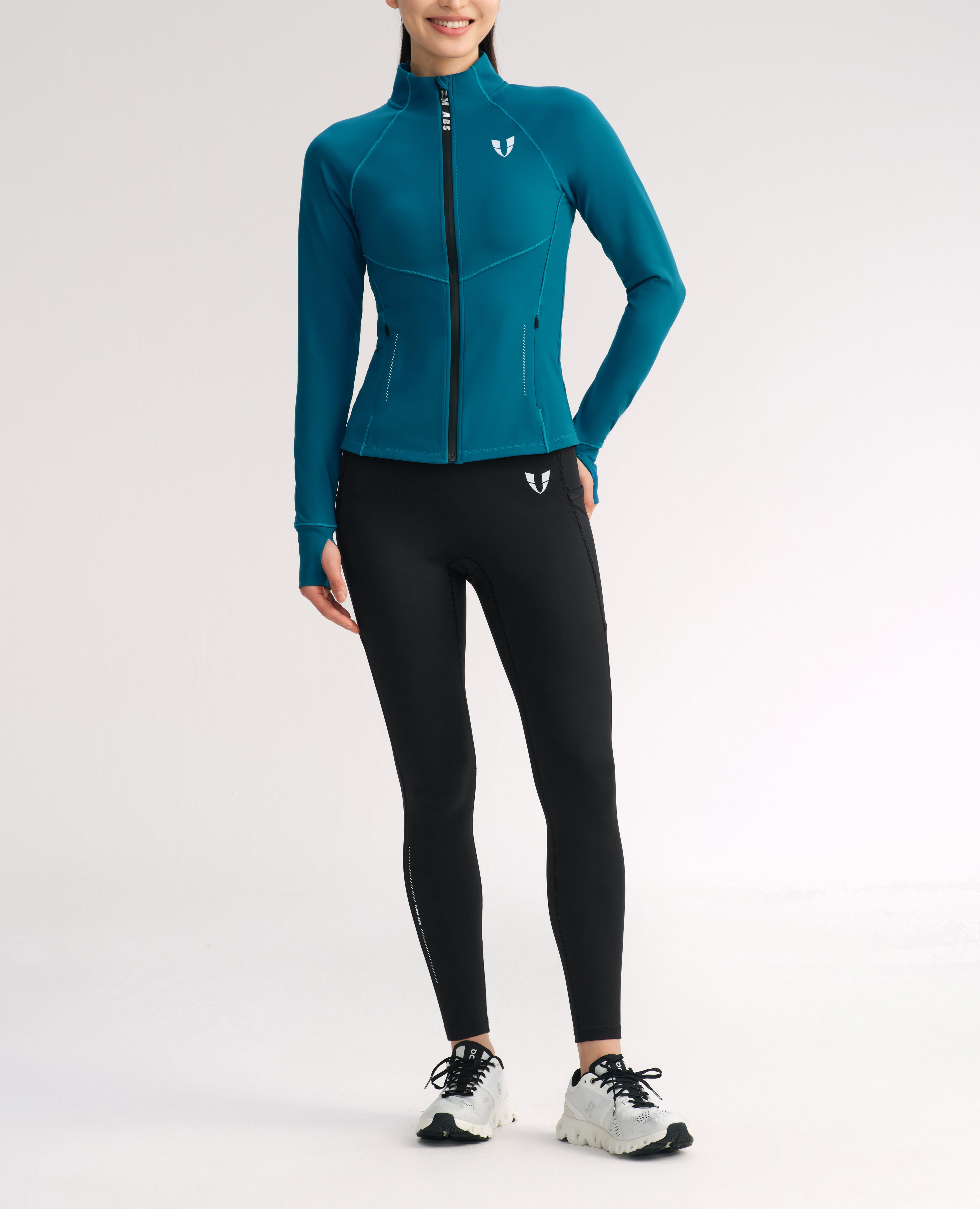 Slim Fit Thin Fleece Athletic Jacket - Peacock Blue