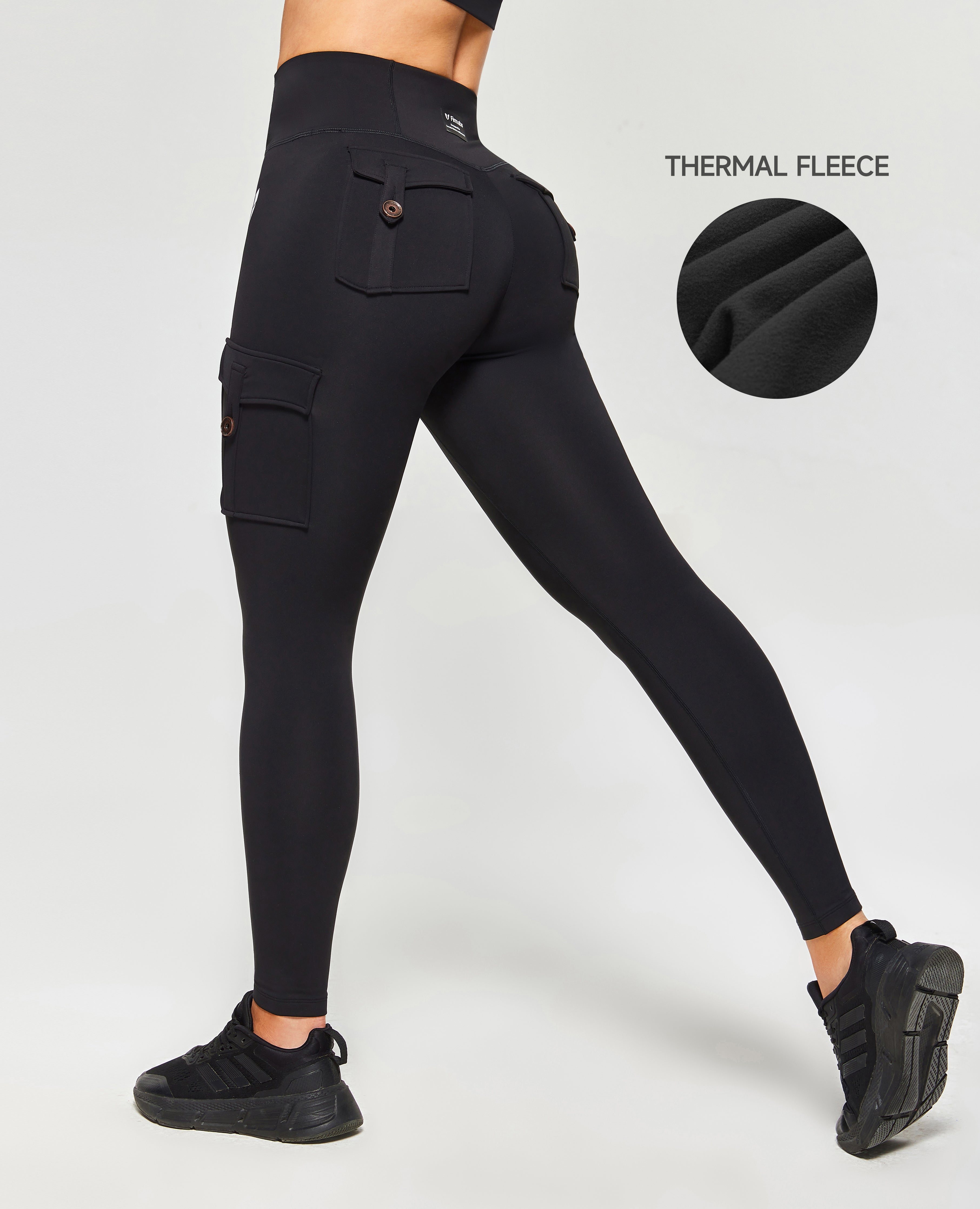 PowerMove Thermal Fleece Cargo Leggings Black FIRM ABS