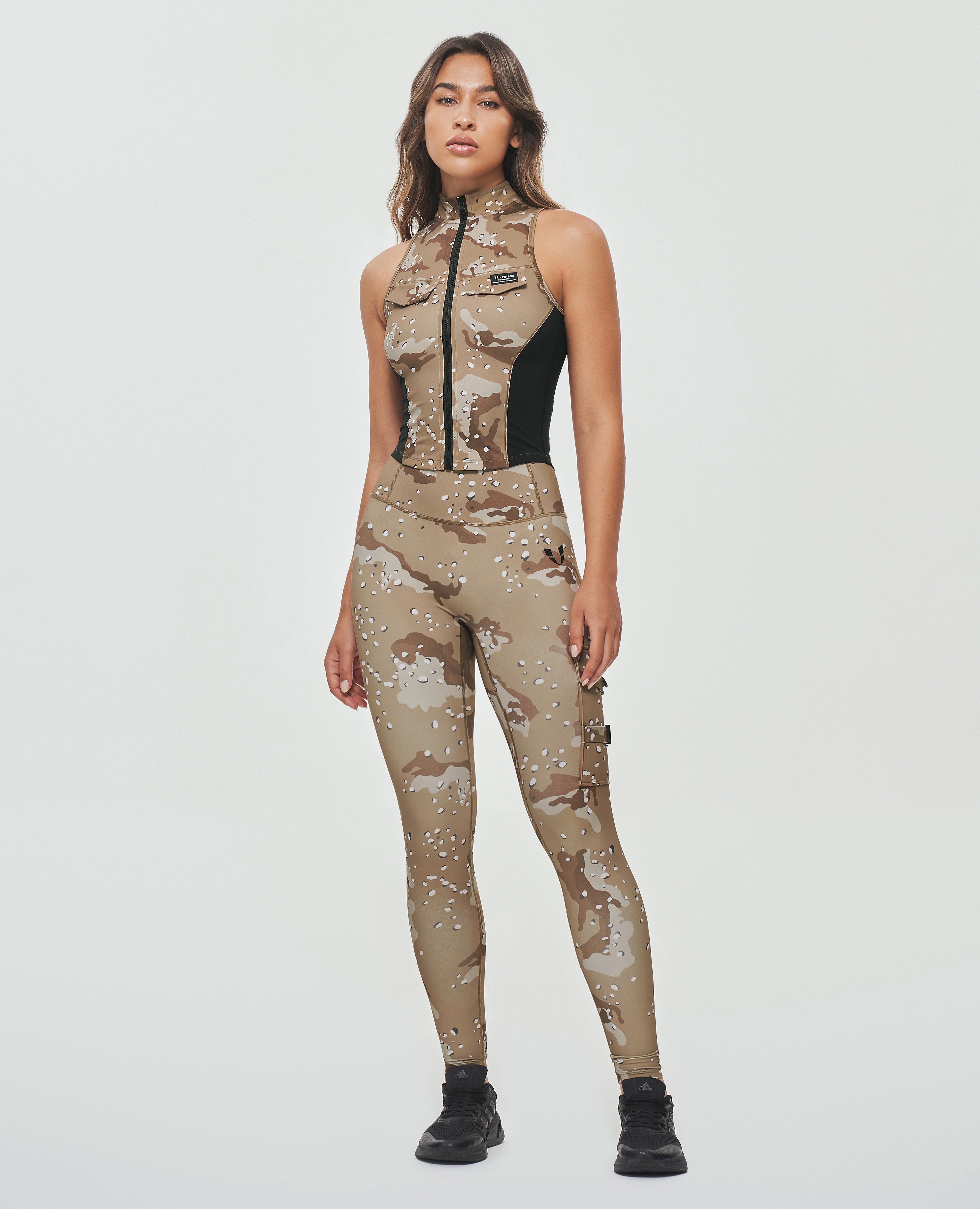 Leger buikspiertank - Kaki Camo