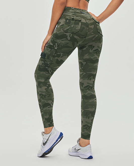 Cargo High-Waisted Pocket Leggings - Camo