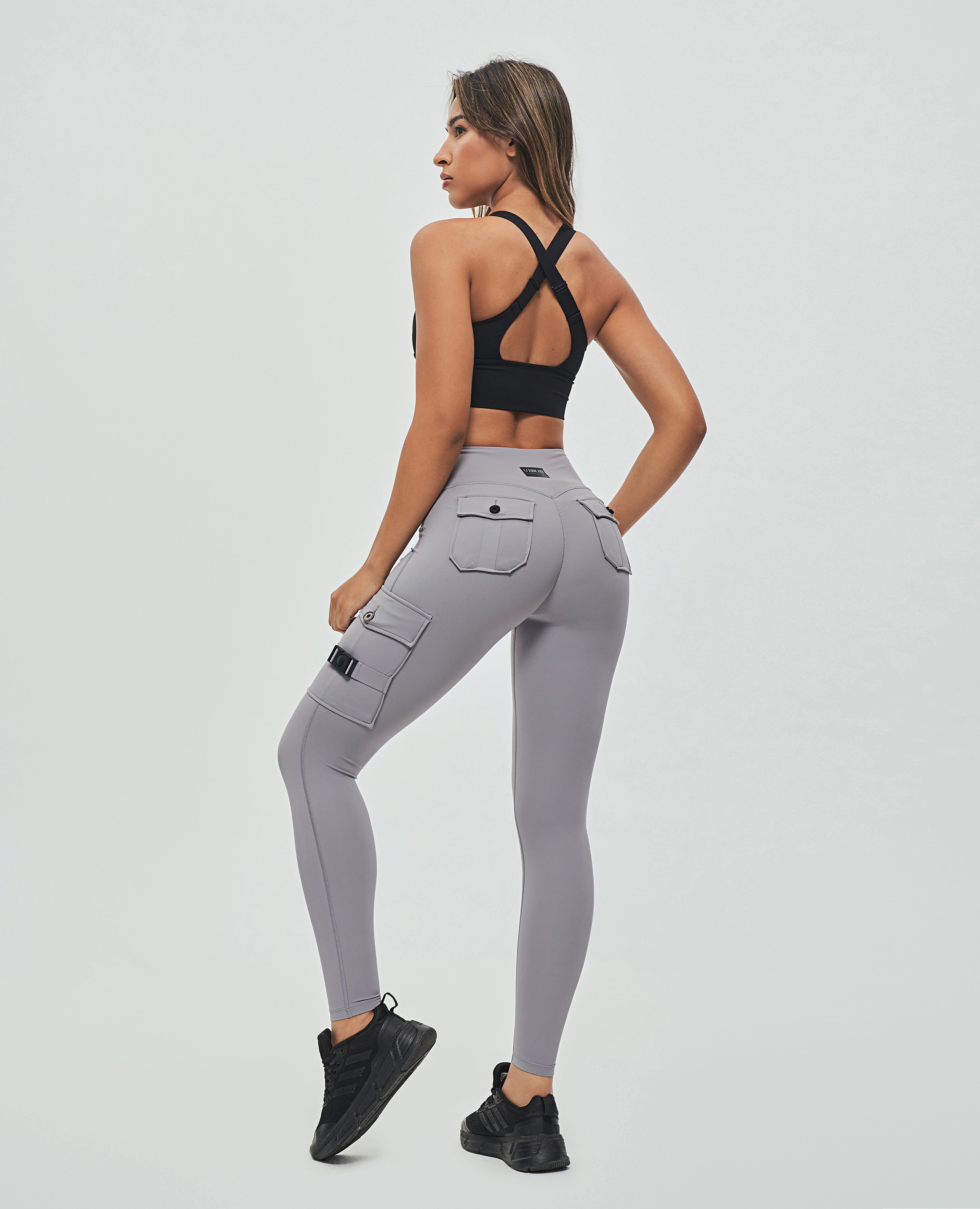 Cargo Fitness Leggings - Slate Gray
