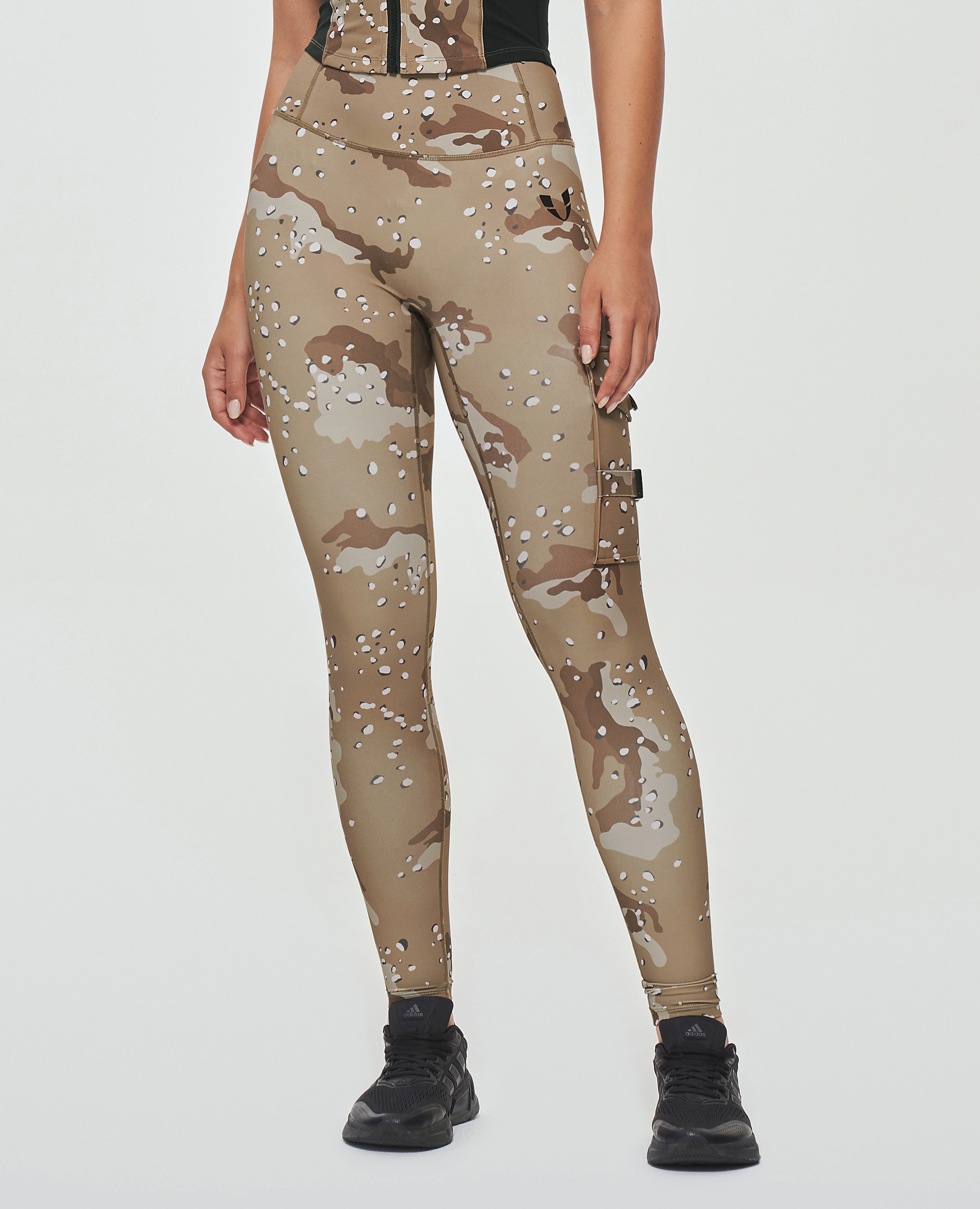Cargo Fitness Leggings - Khaki Camo