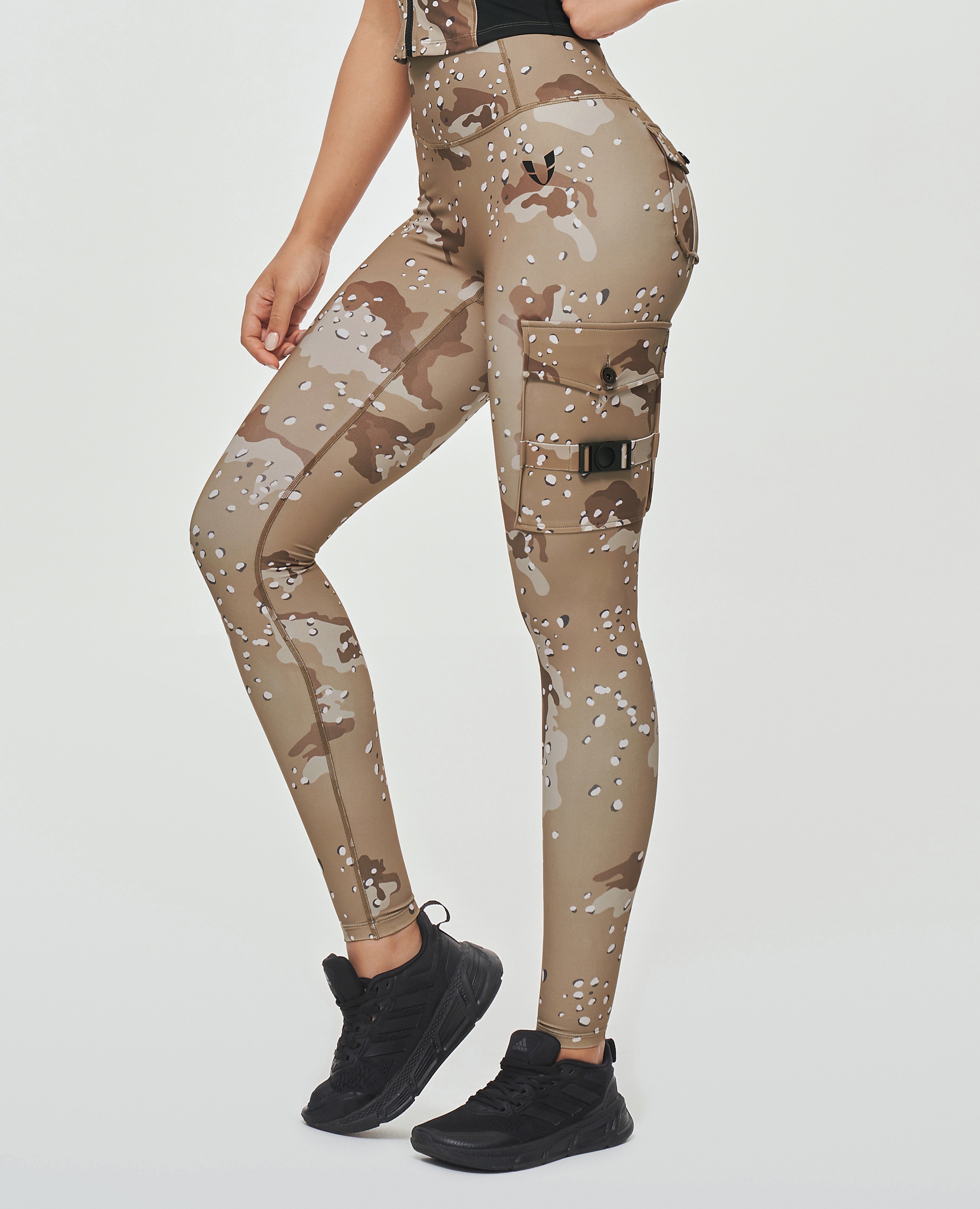 Cargo Fitness Leggings Khaki Camo