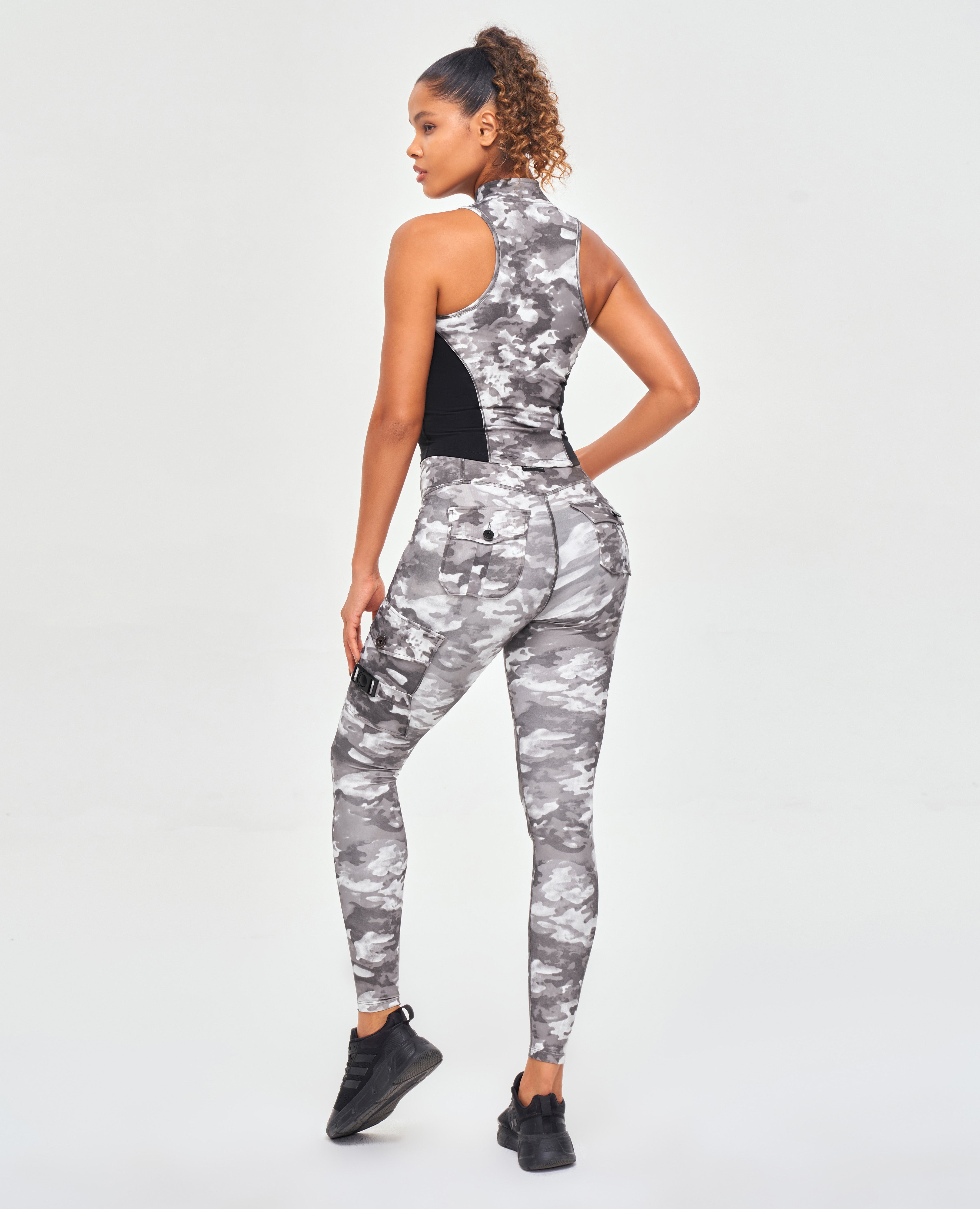 Cargo Fitness Leggings - Tie Dye Camo