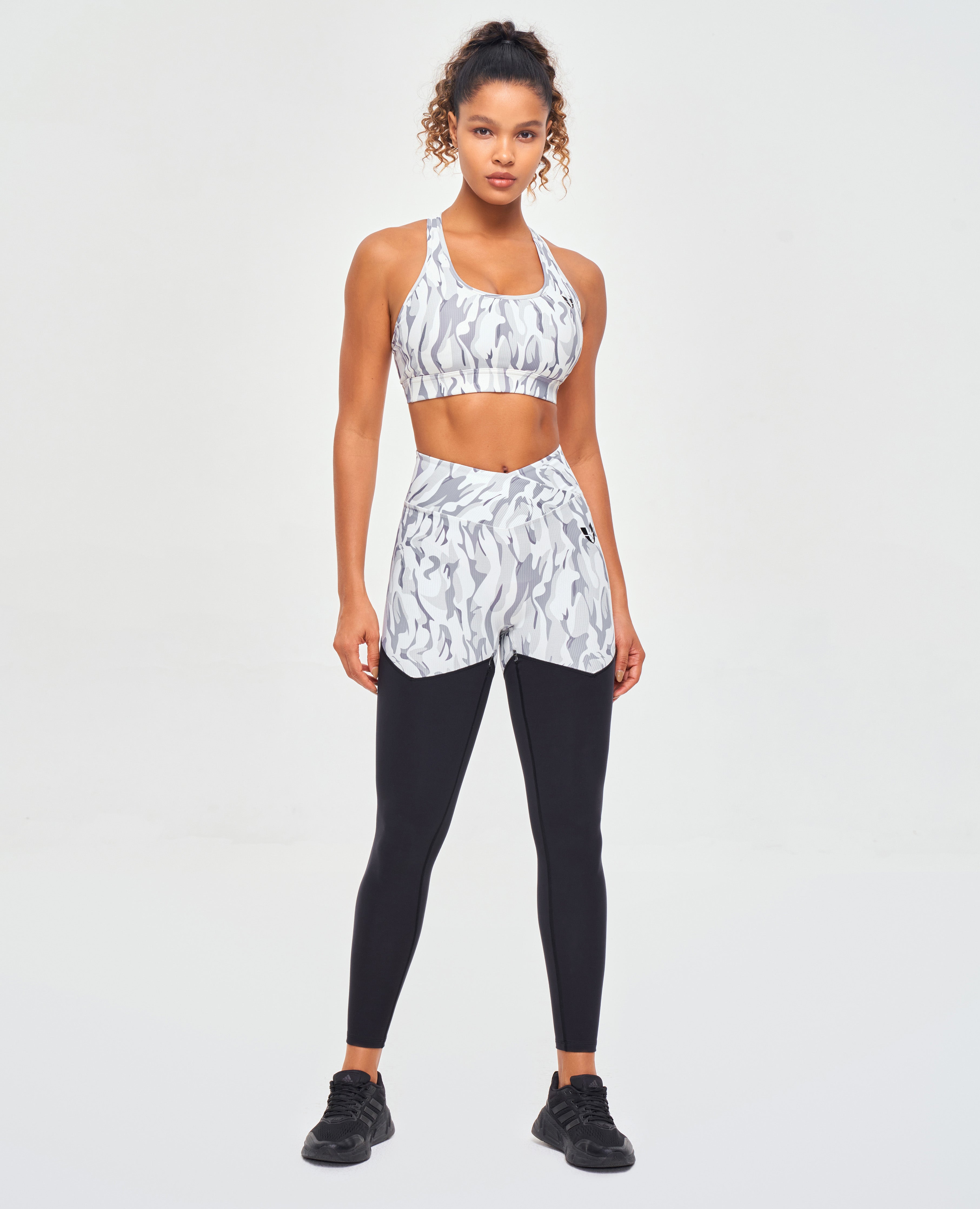 Cargo Power Leggings White Camo and Black