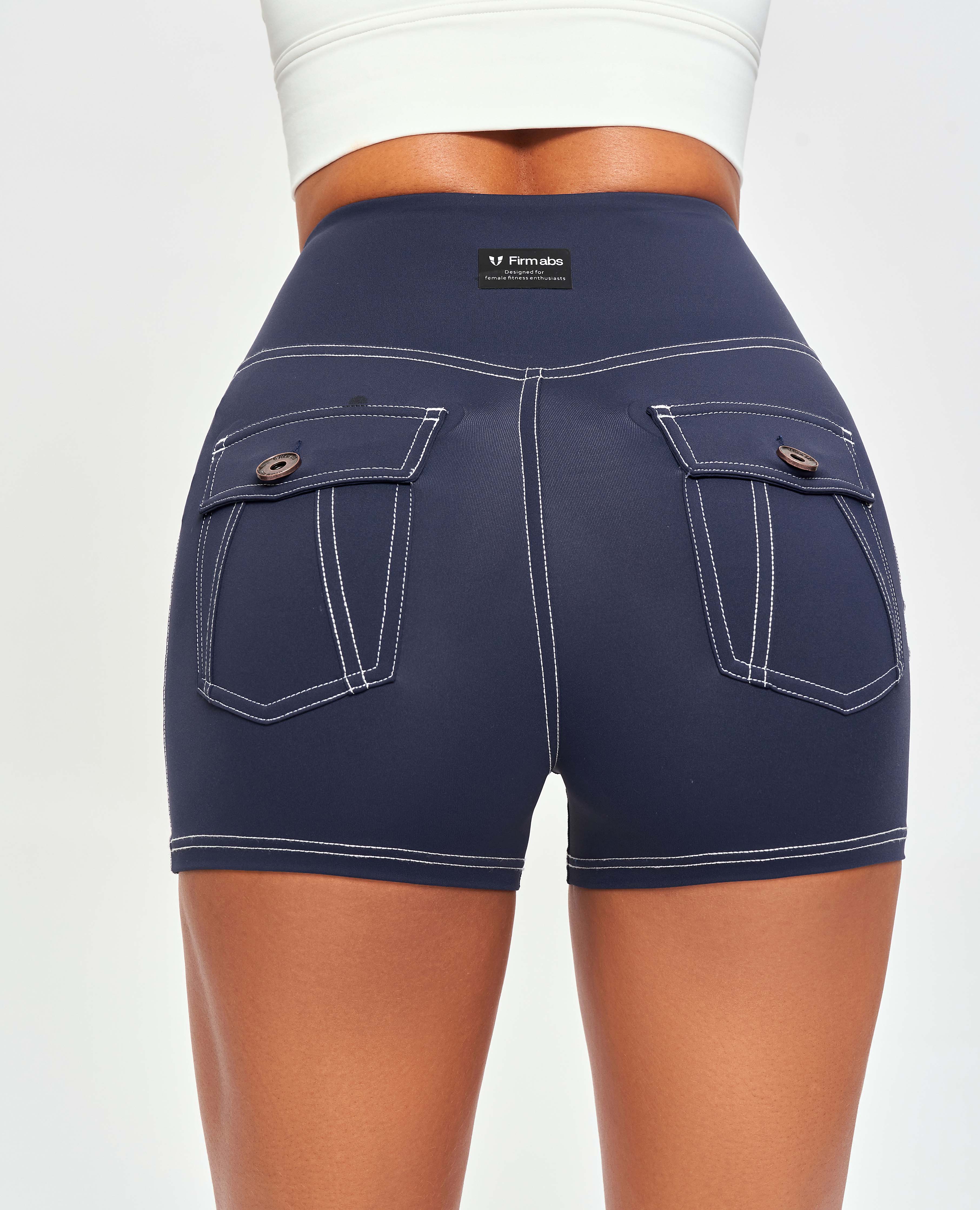 Shorts cortos tipo cargo - Azul marino