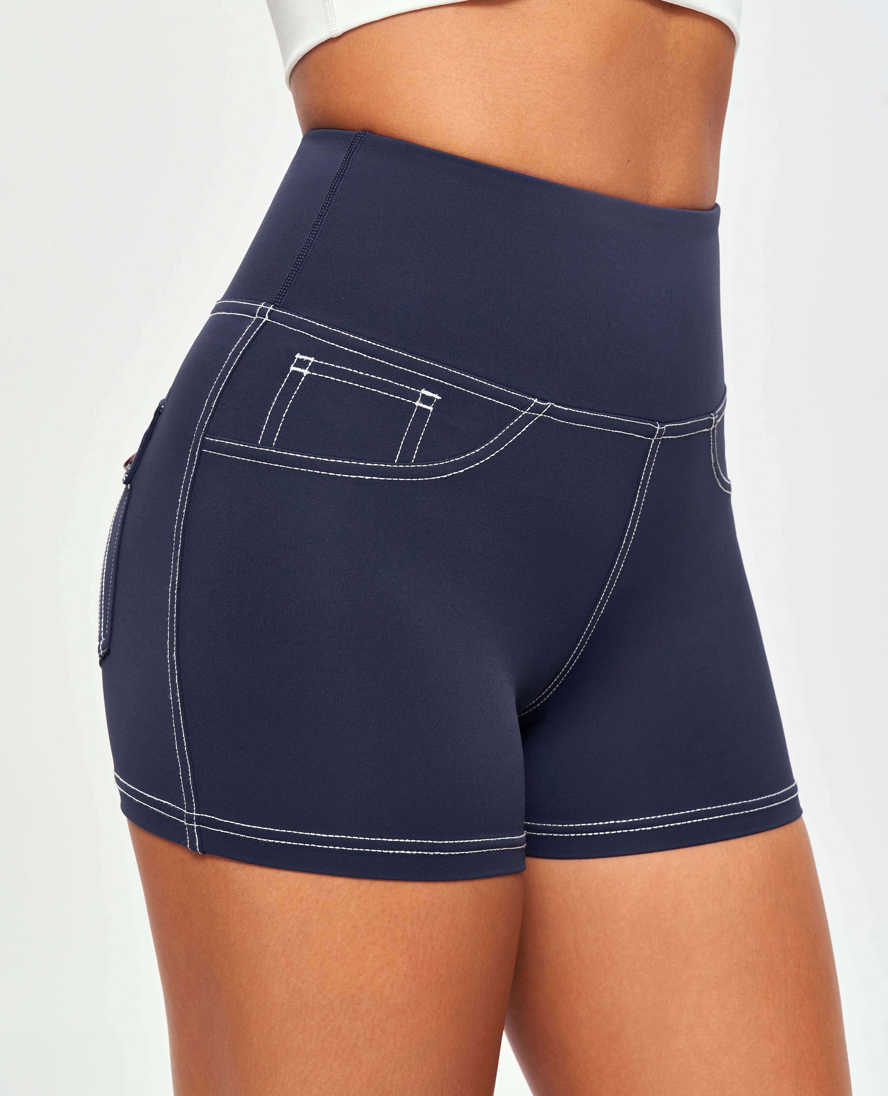 Shorts cortos tipo cargo - Azul marino