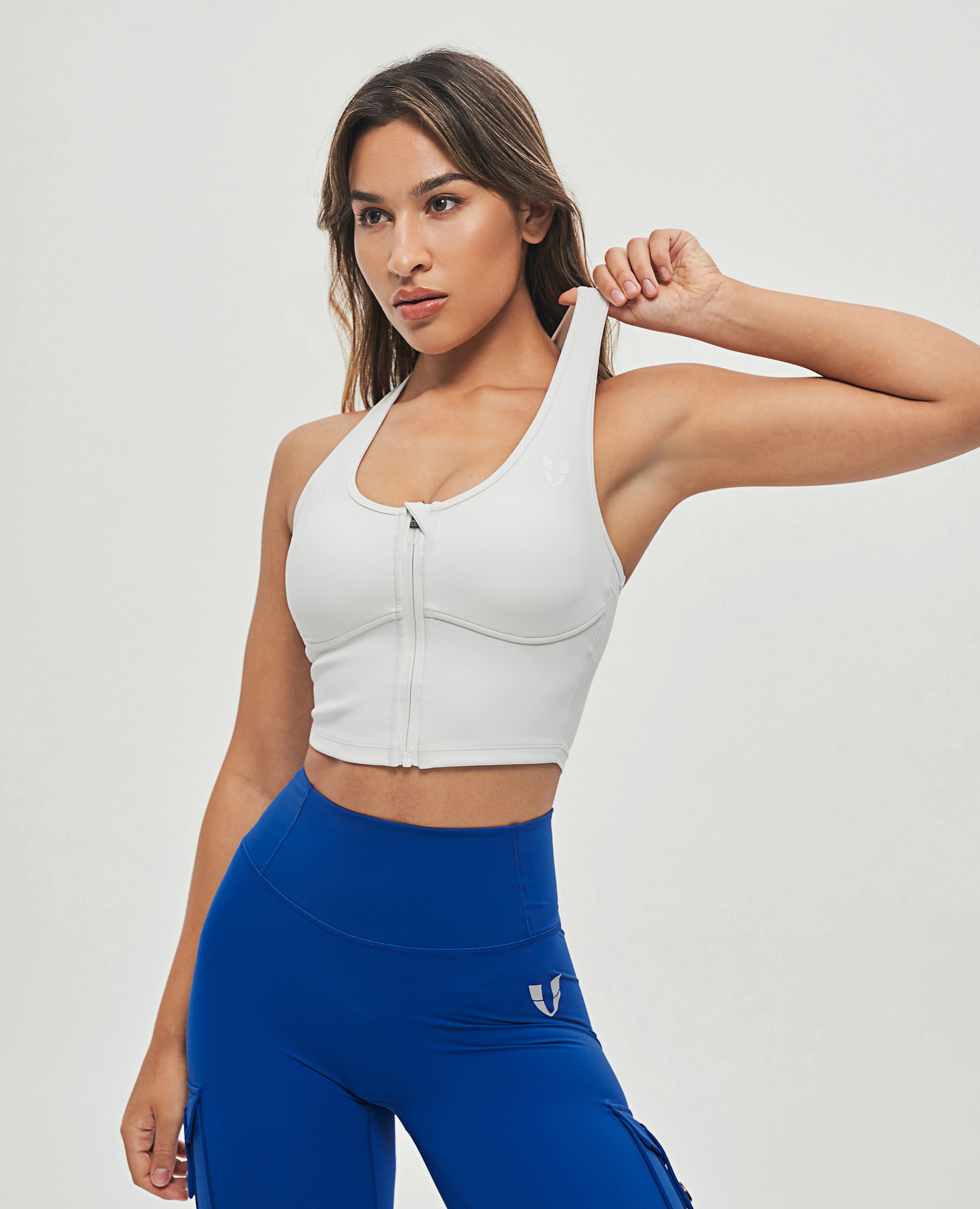 Front Closure Sports Bra - White