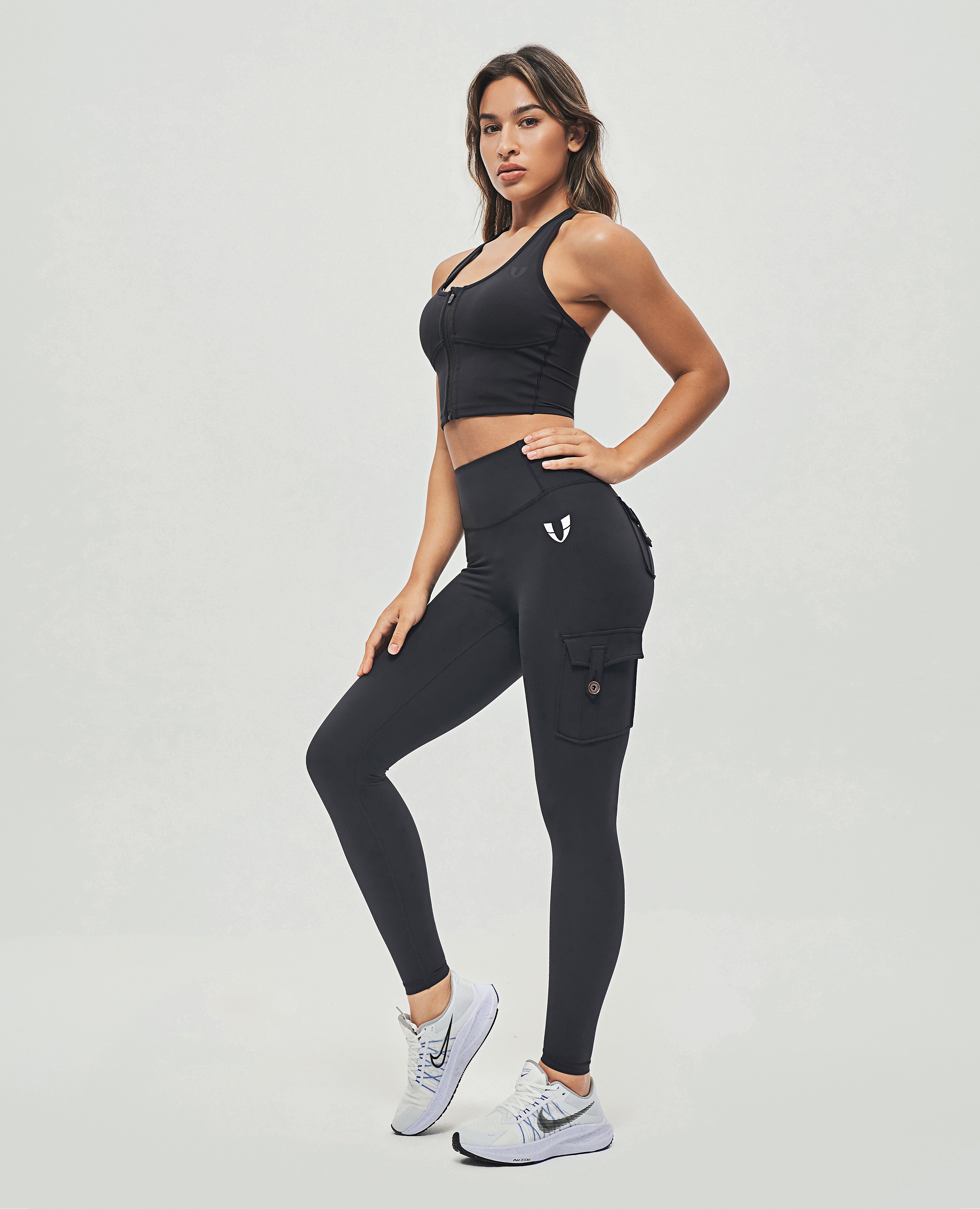 Alo Real Bra Tank & High-Waist Cargo Legging Set