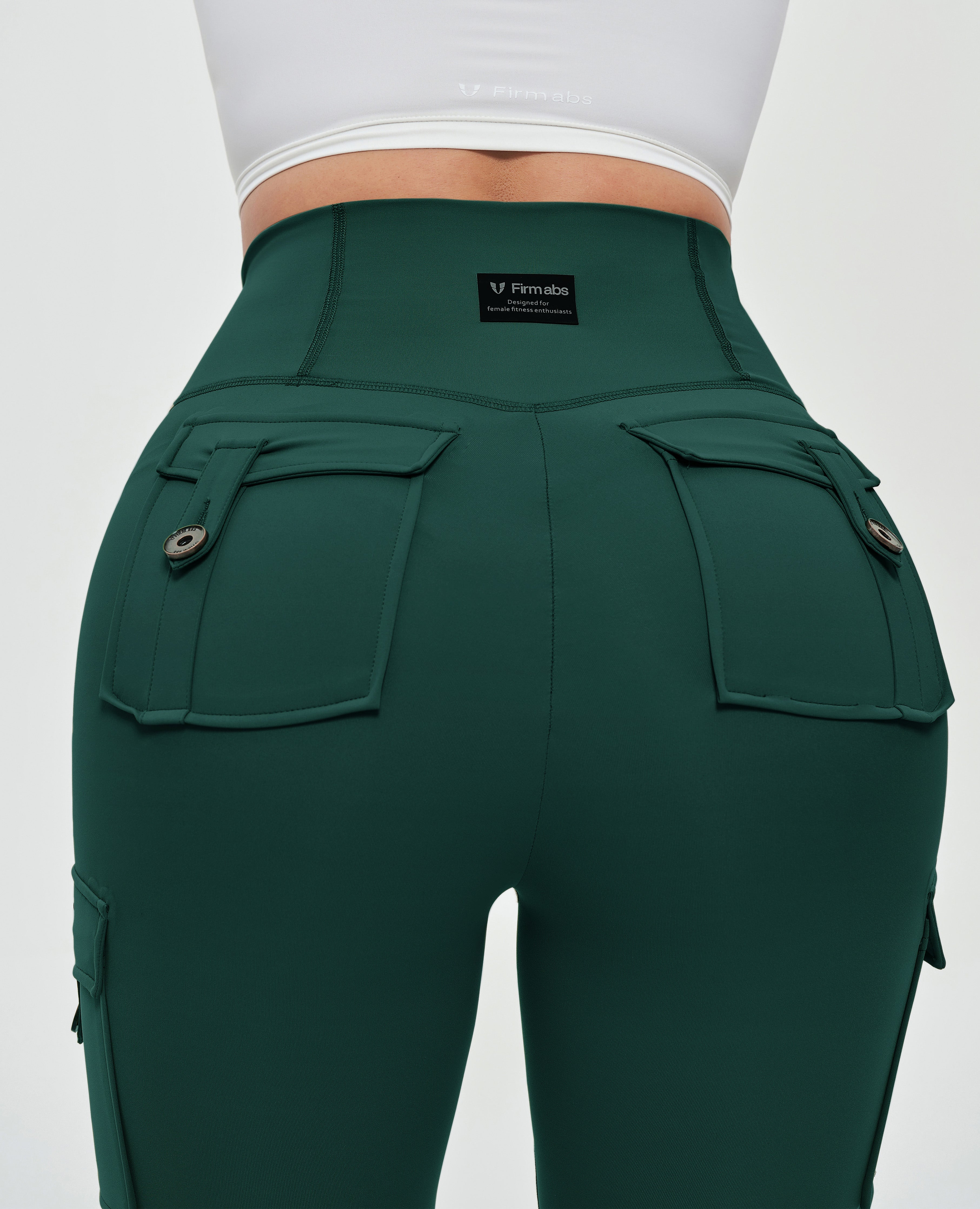 Leggings cargo de talle alto - Verde oscuro