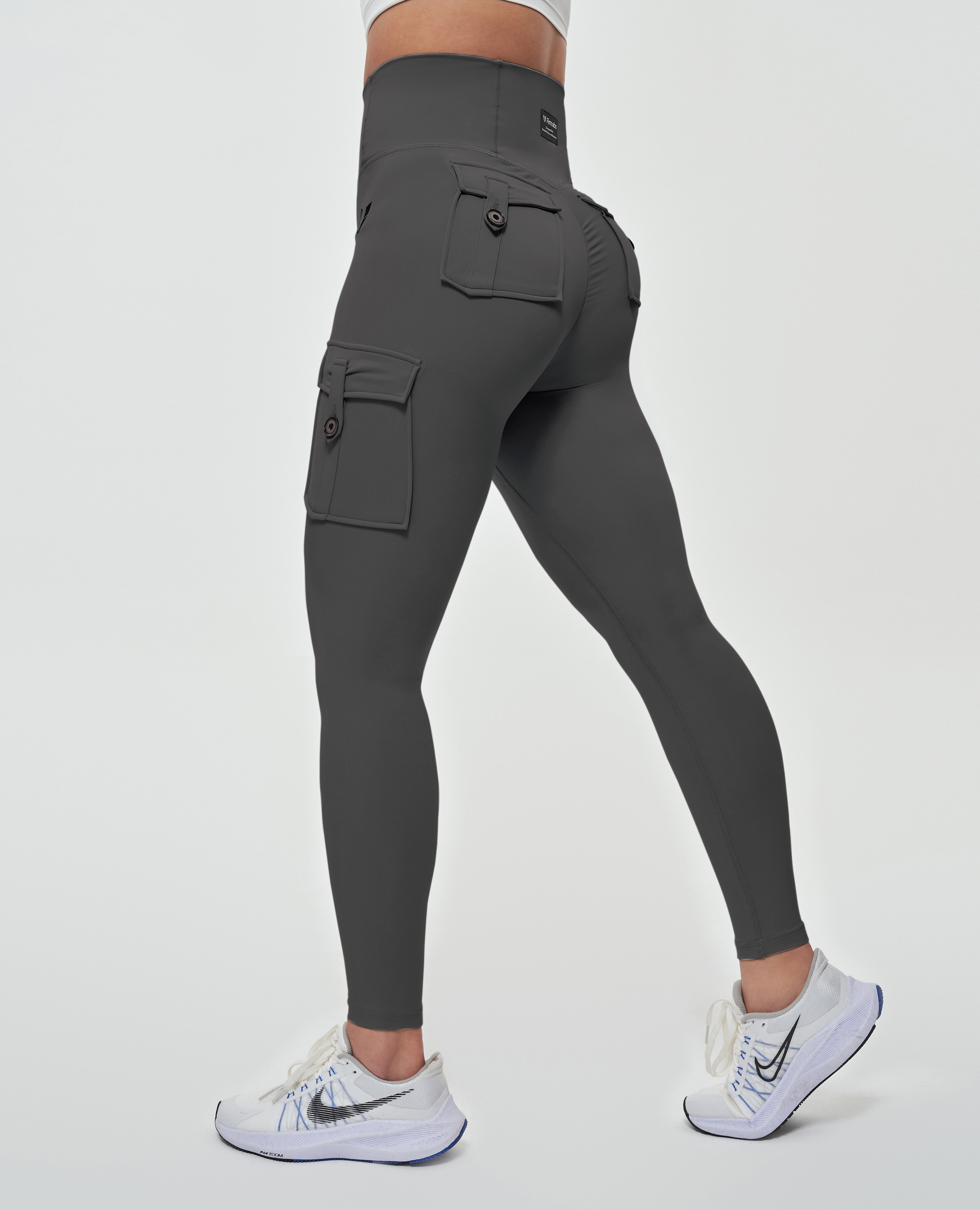 Cargo-legging met hoge taille - grijs