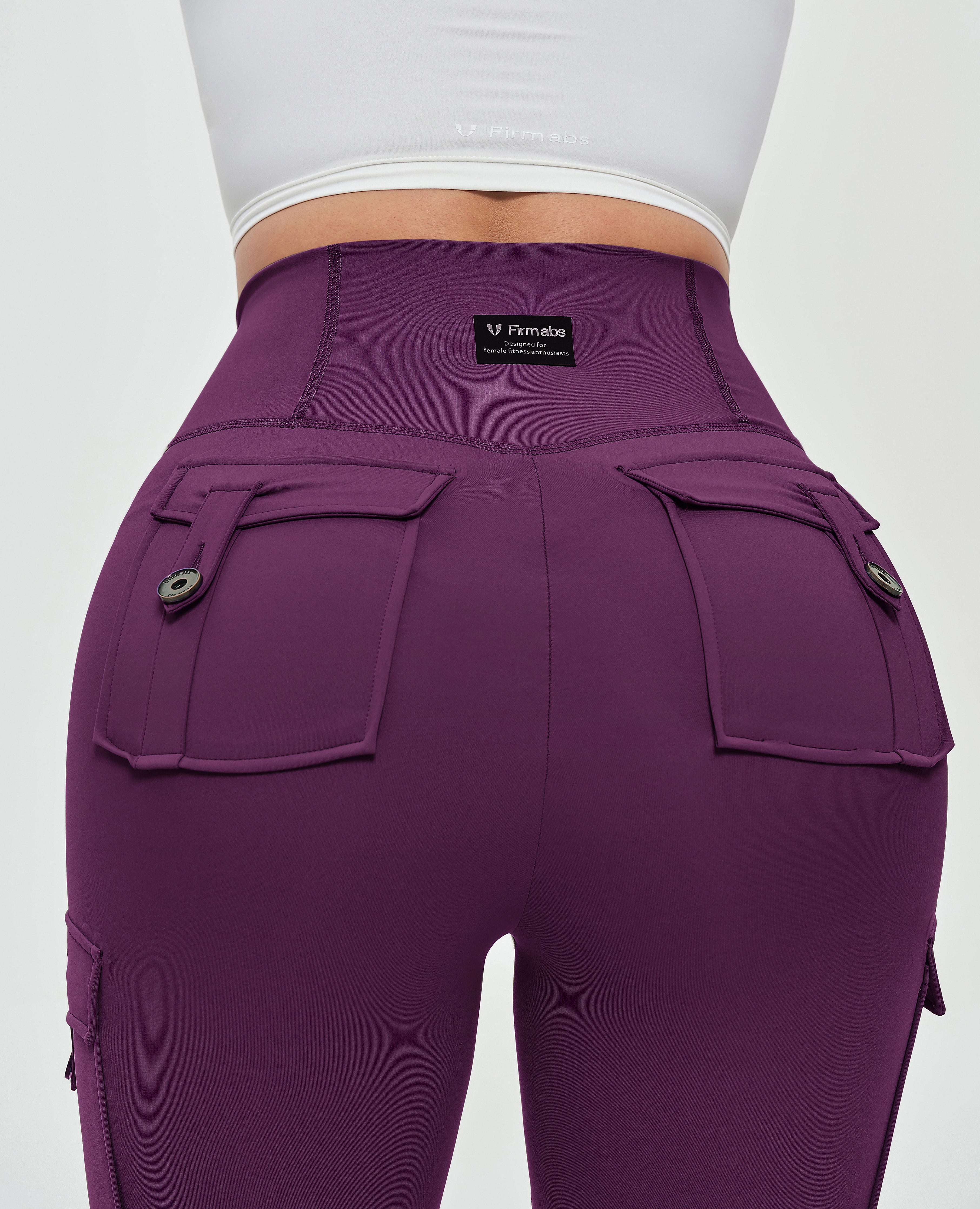 High Waisted Cargo Leggings - Purple