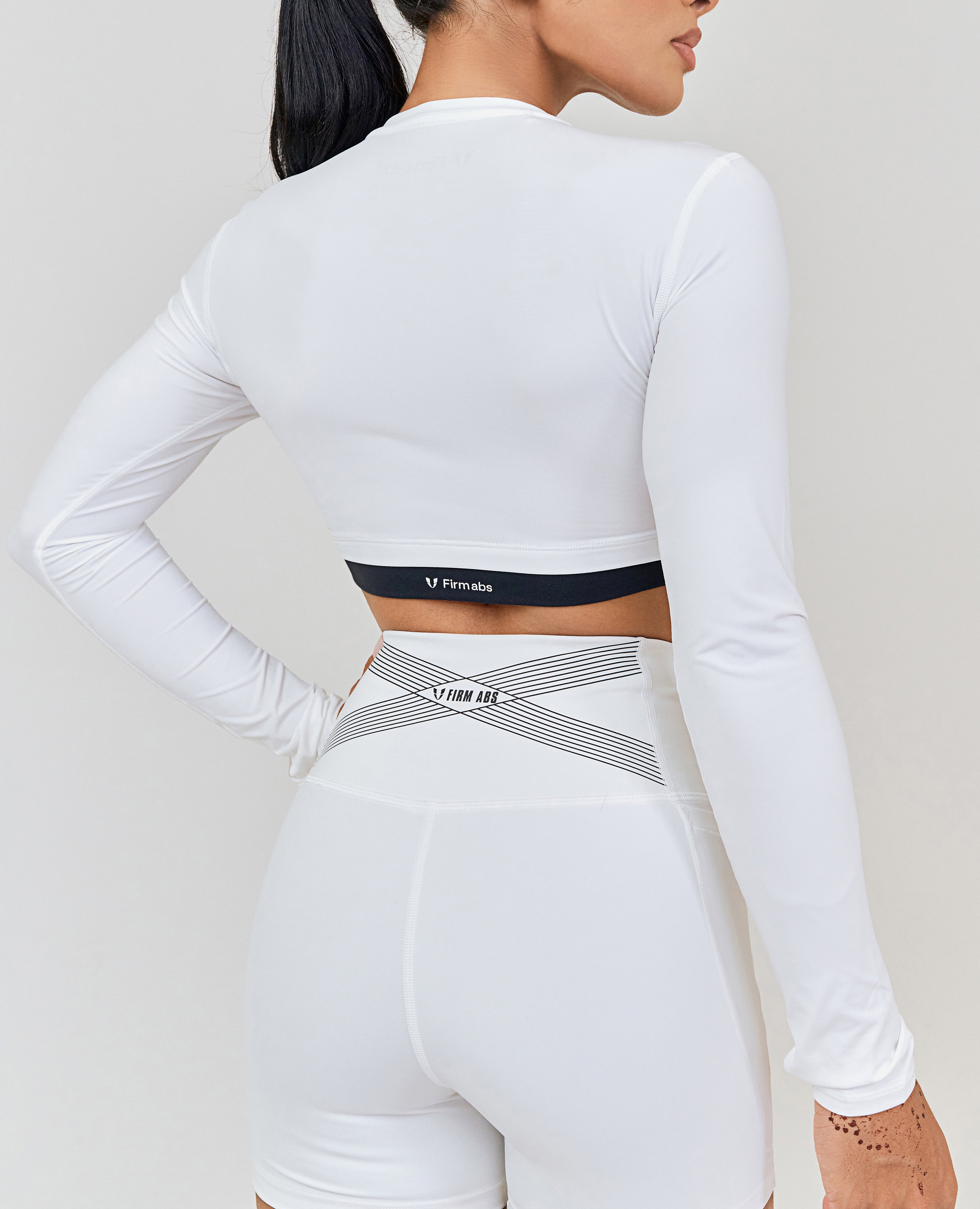 Long Sleeve Crop Top White