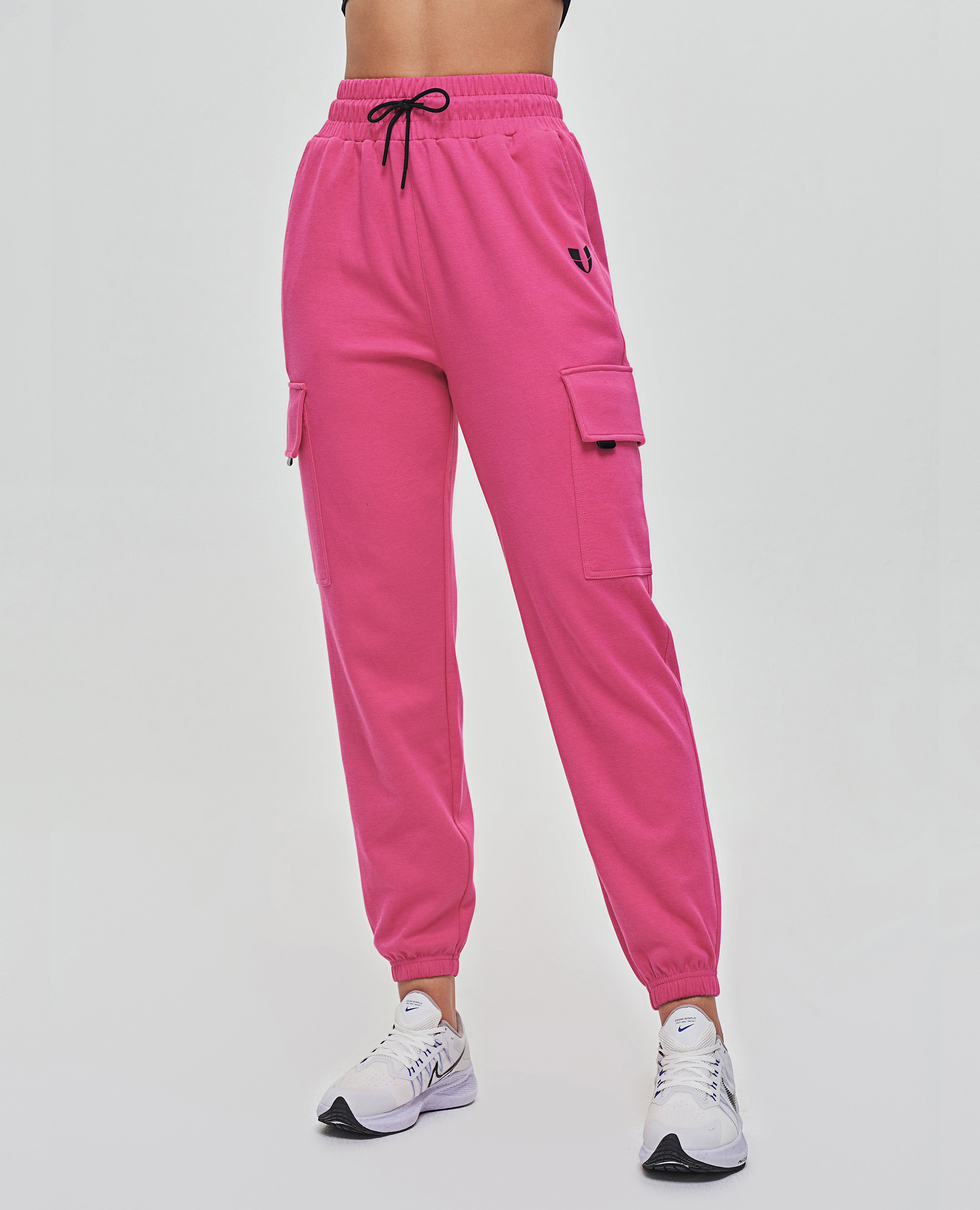 Losvallende cargojoggingbroek - Fuchsia