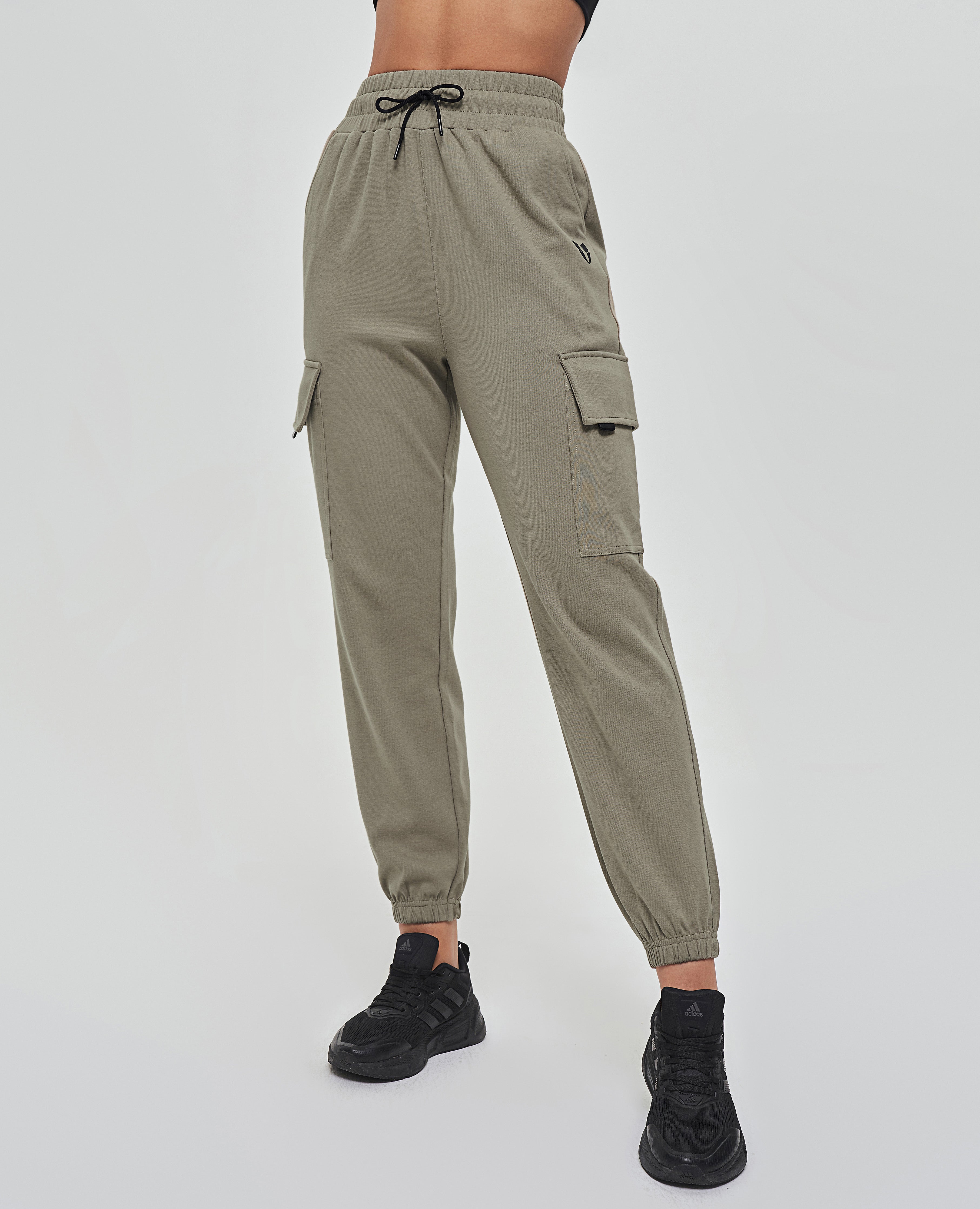 Loose Fit Cargo Joggers - Olive Green