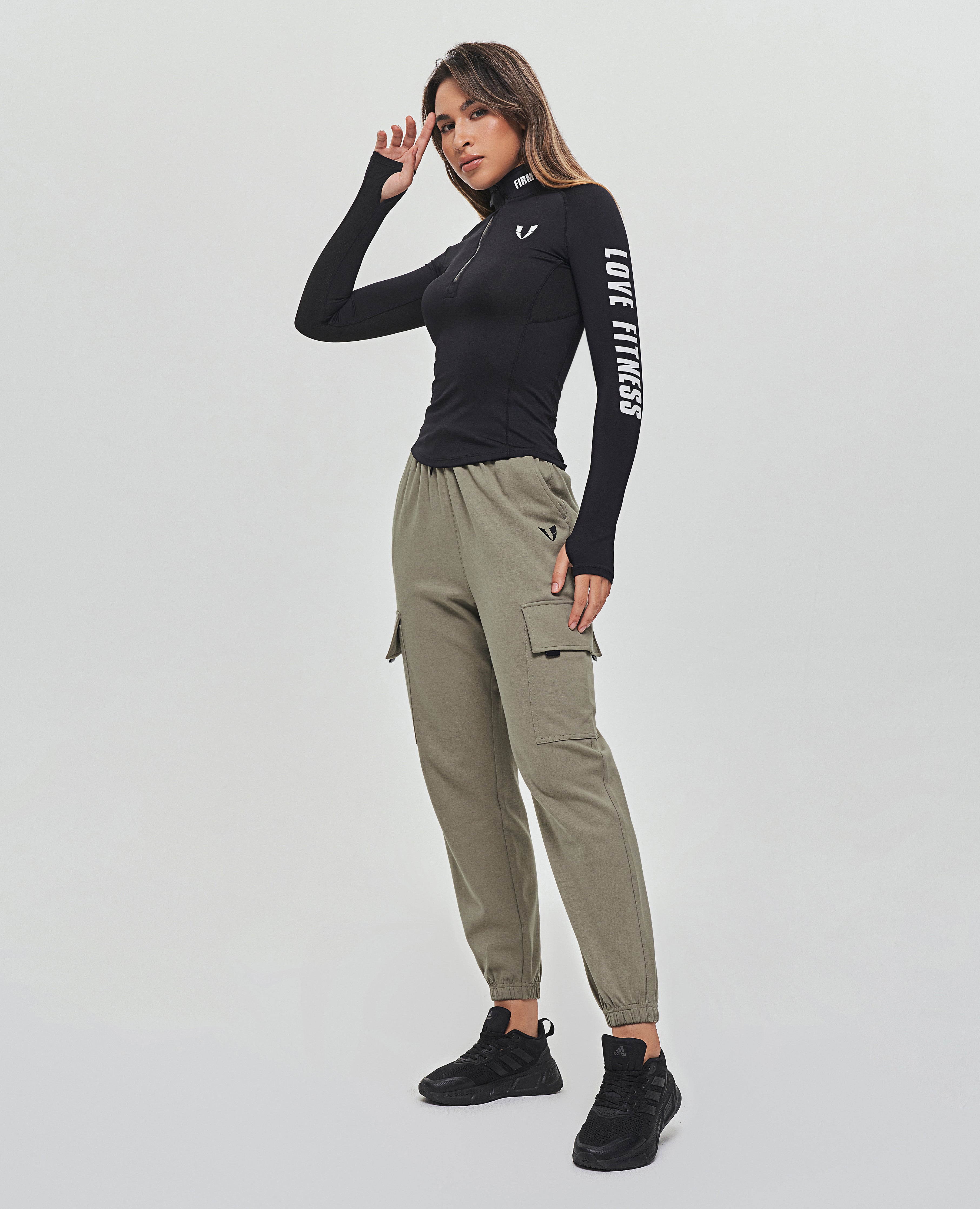 Pantalon de jogging cargo coupe ample - Vert olive