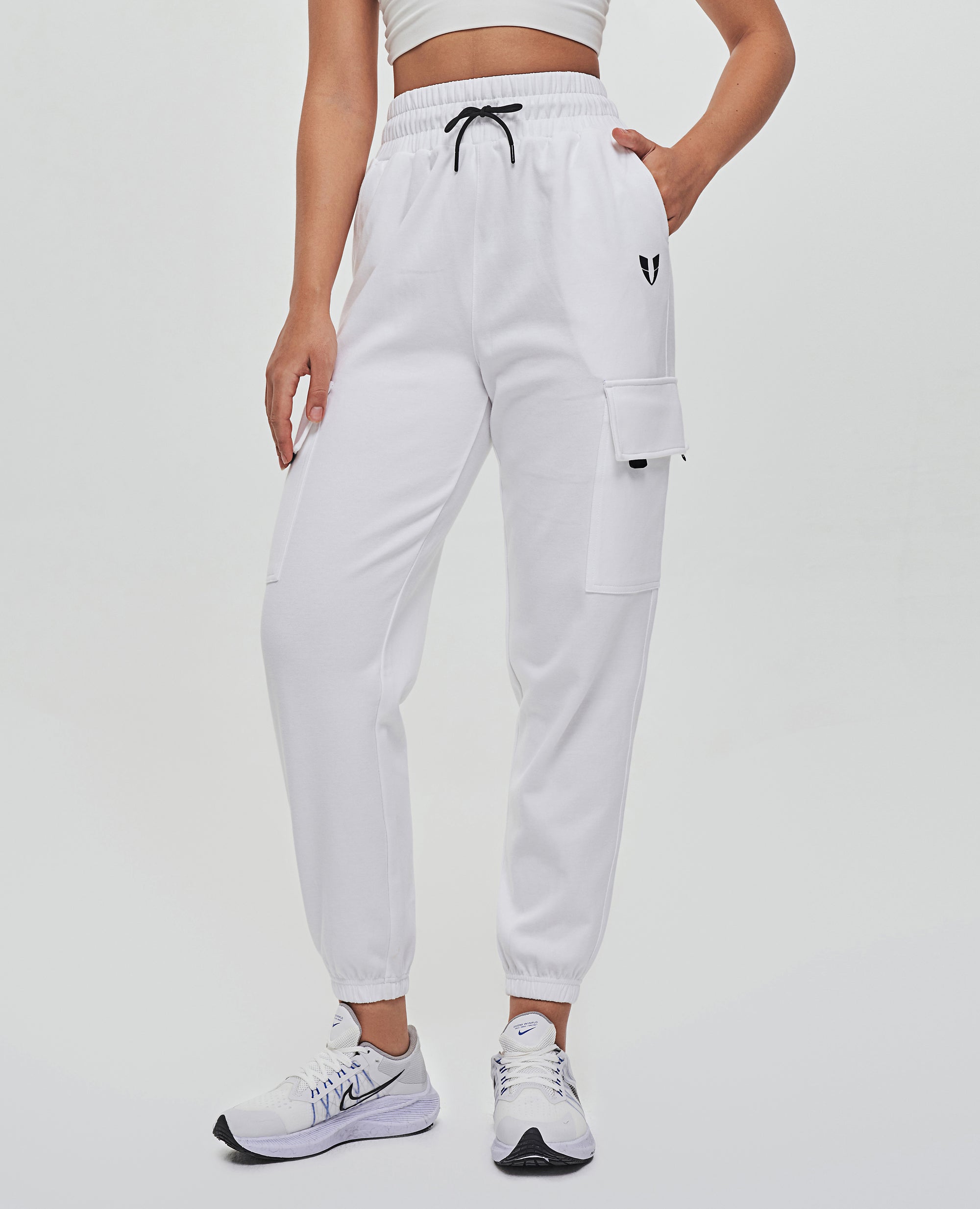 Loose Fit Cargo Joggers White FIRM ABS