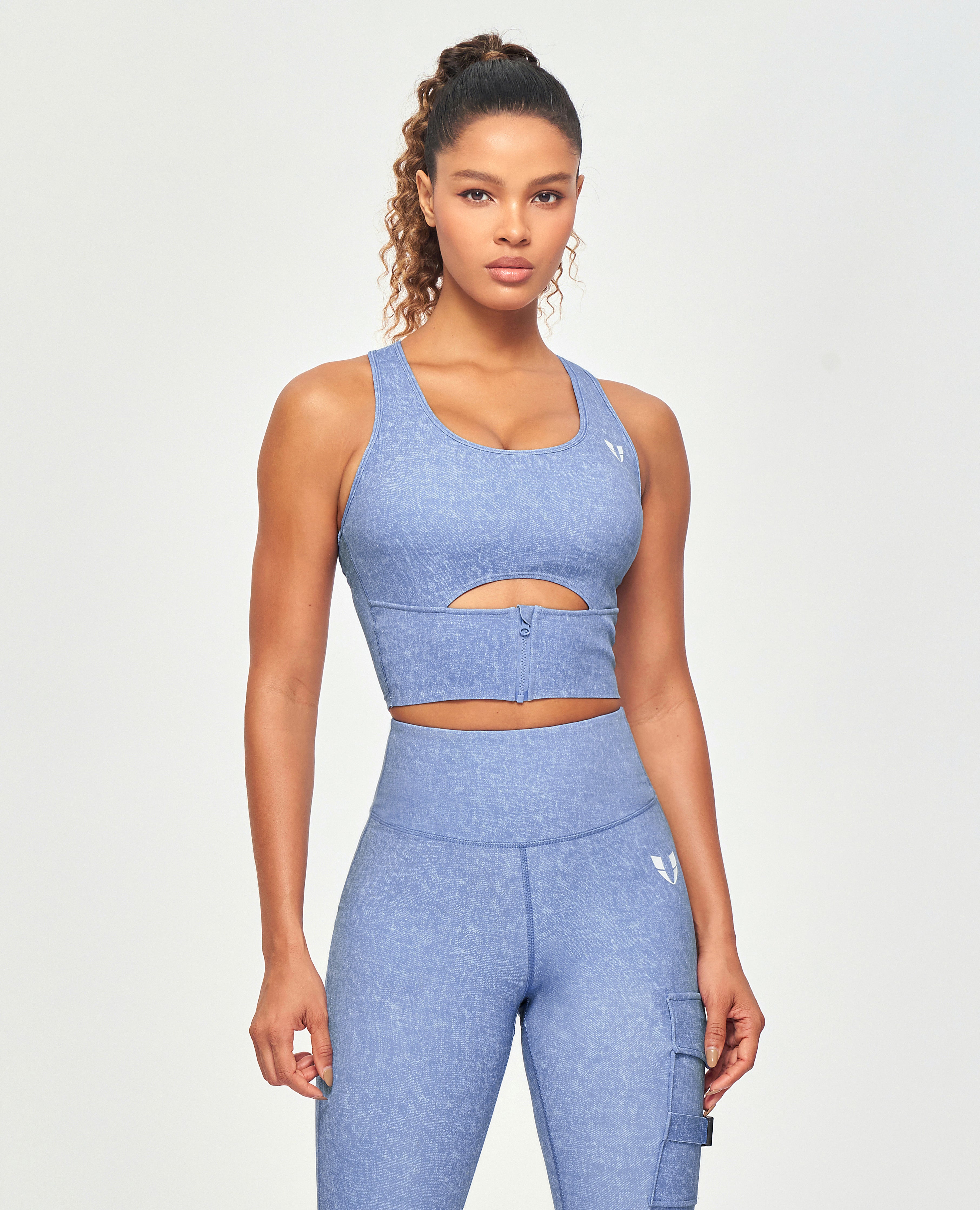 Longline Sports Bra – Solid | Scoop Neck Line High Impact Dry Fit Sports Bra