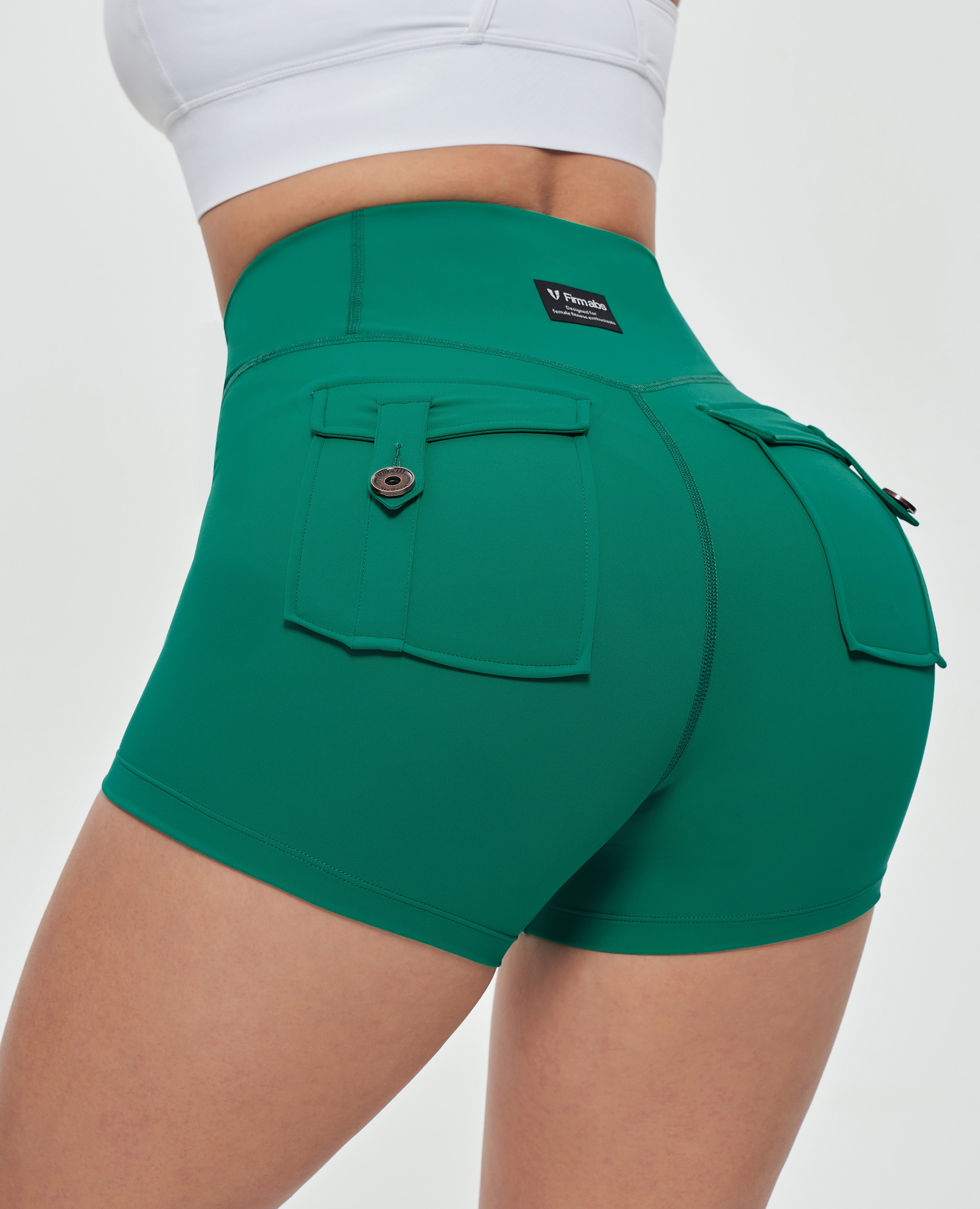 V-waist Cargo Shorts - Green