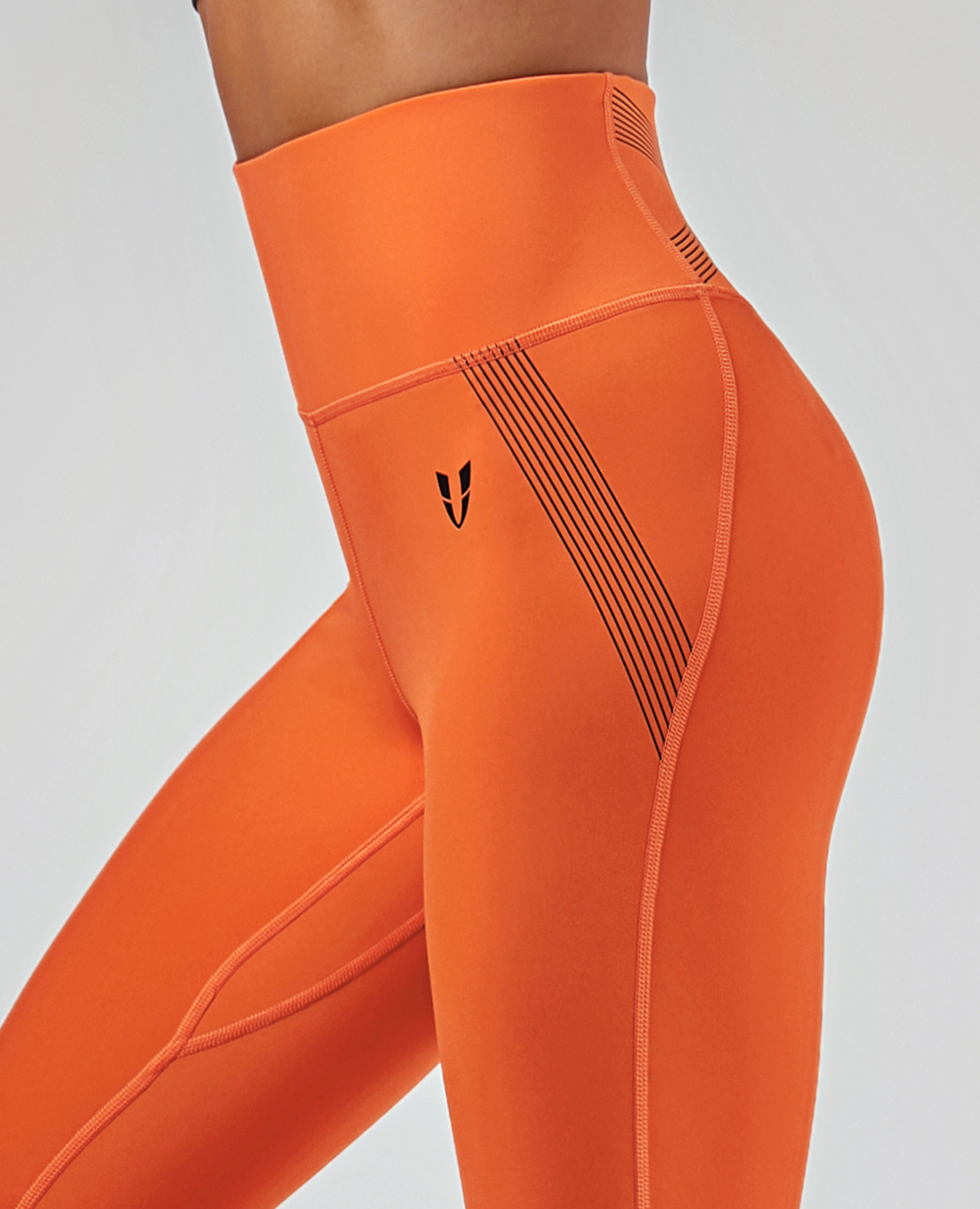 Ankle-Length Workout Leggings - Orange
