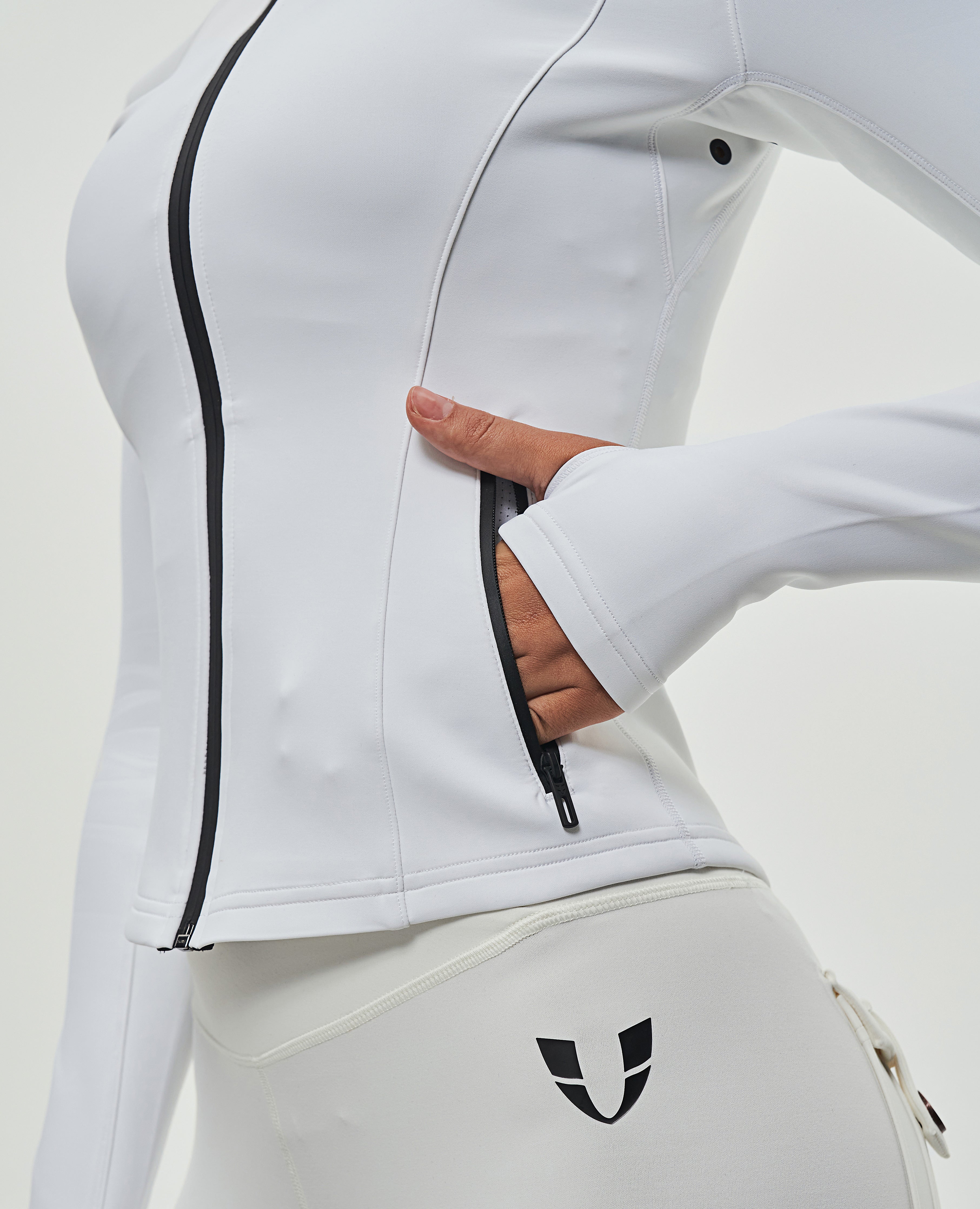 Zip Up Athletic Jacket - White