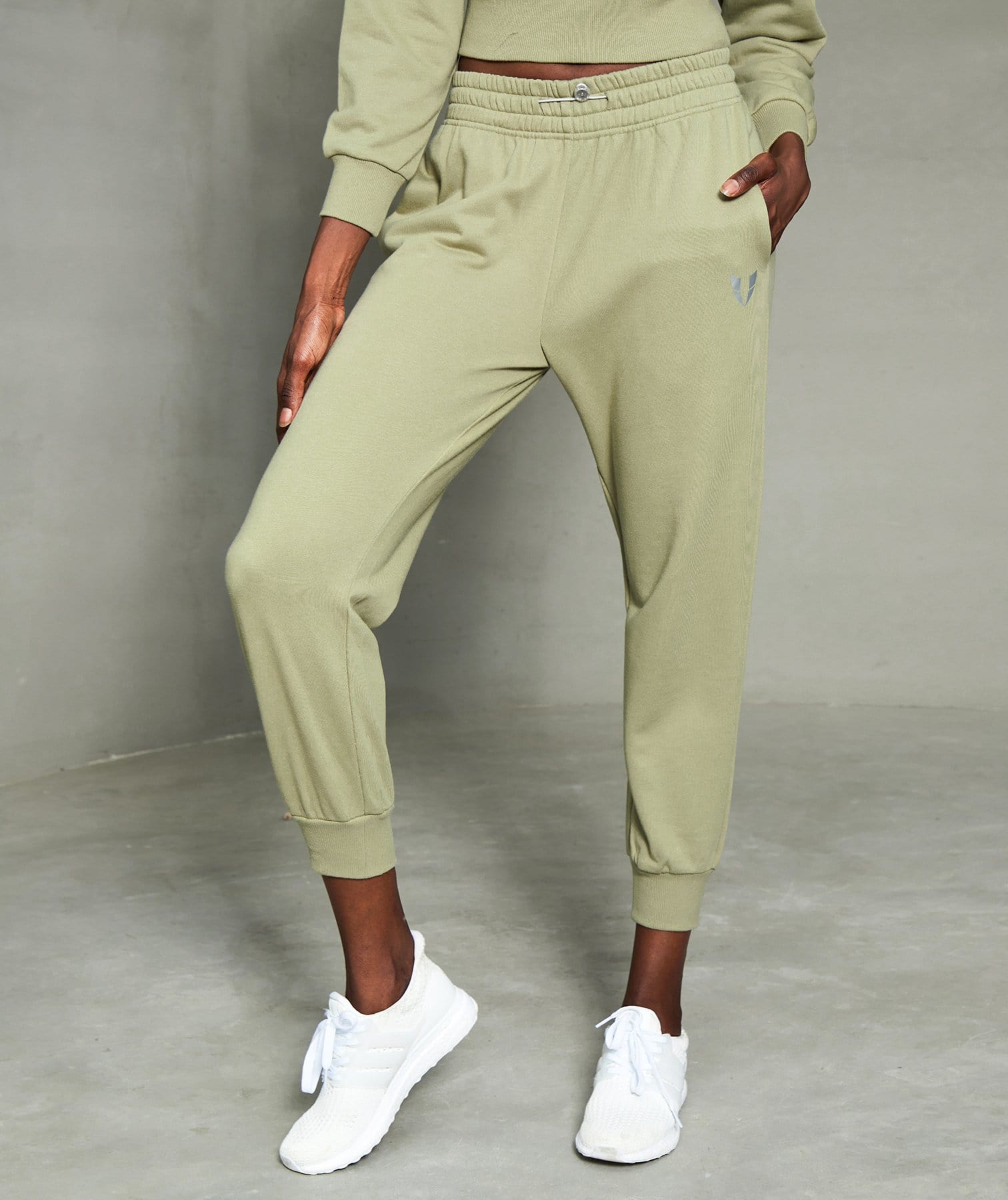 Ribbed Cuff Jogger Pants In Olive