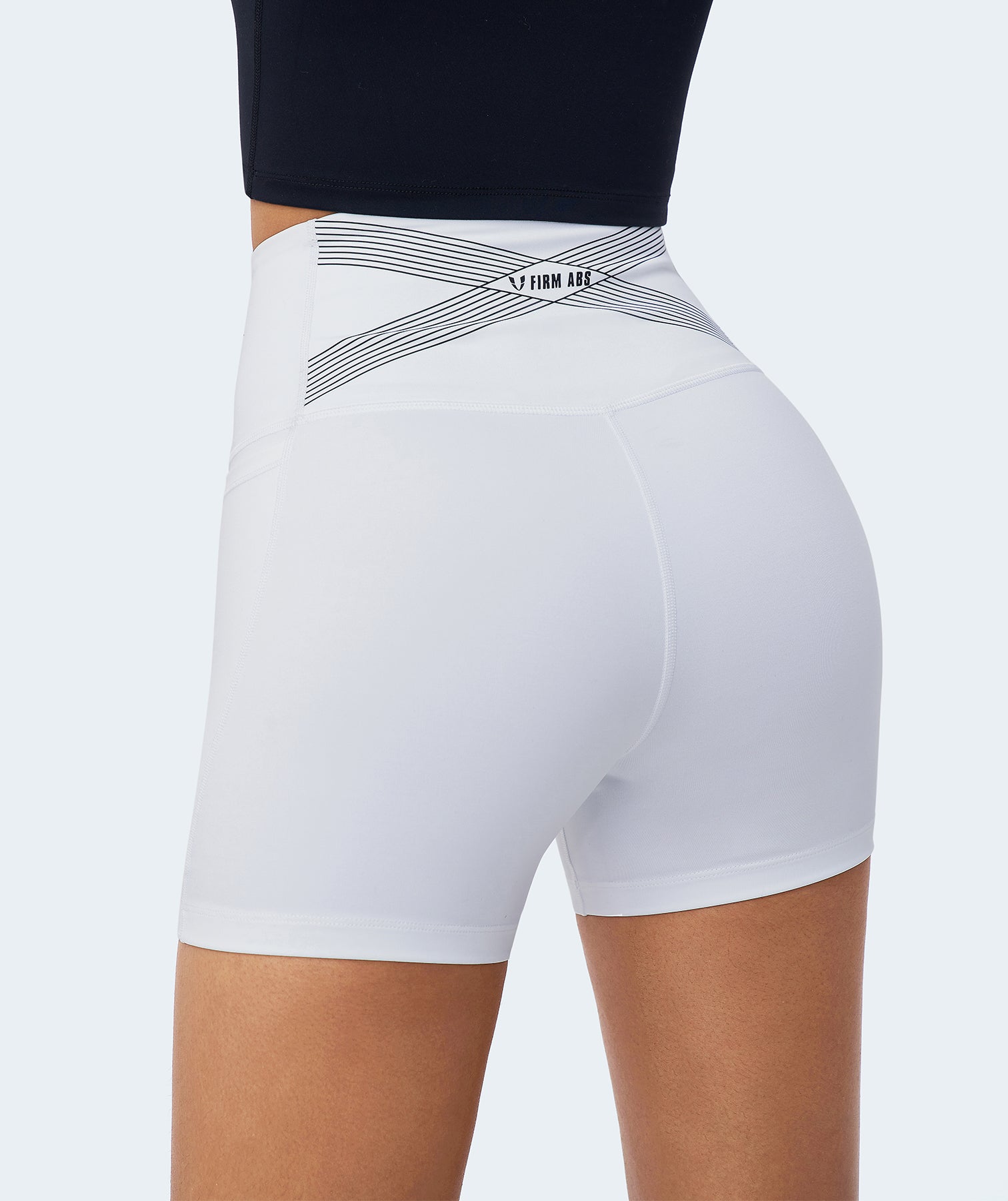 High-waisted Gym Shorts - White