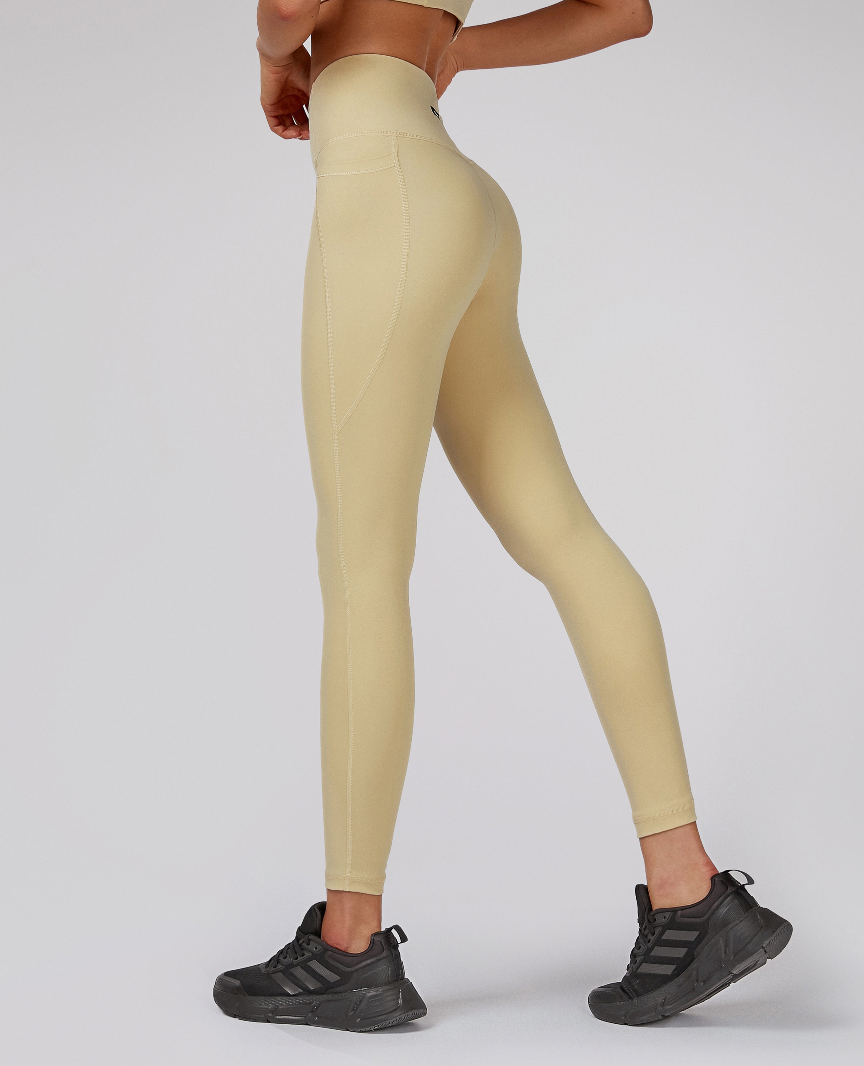 Sport-Leggings mit hoher Taille – Hellgelb