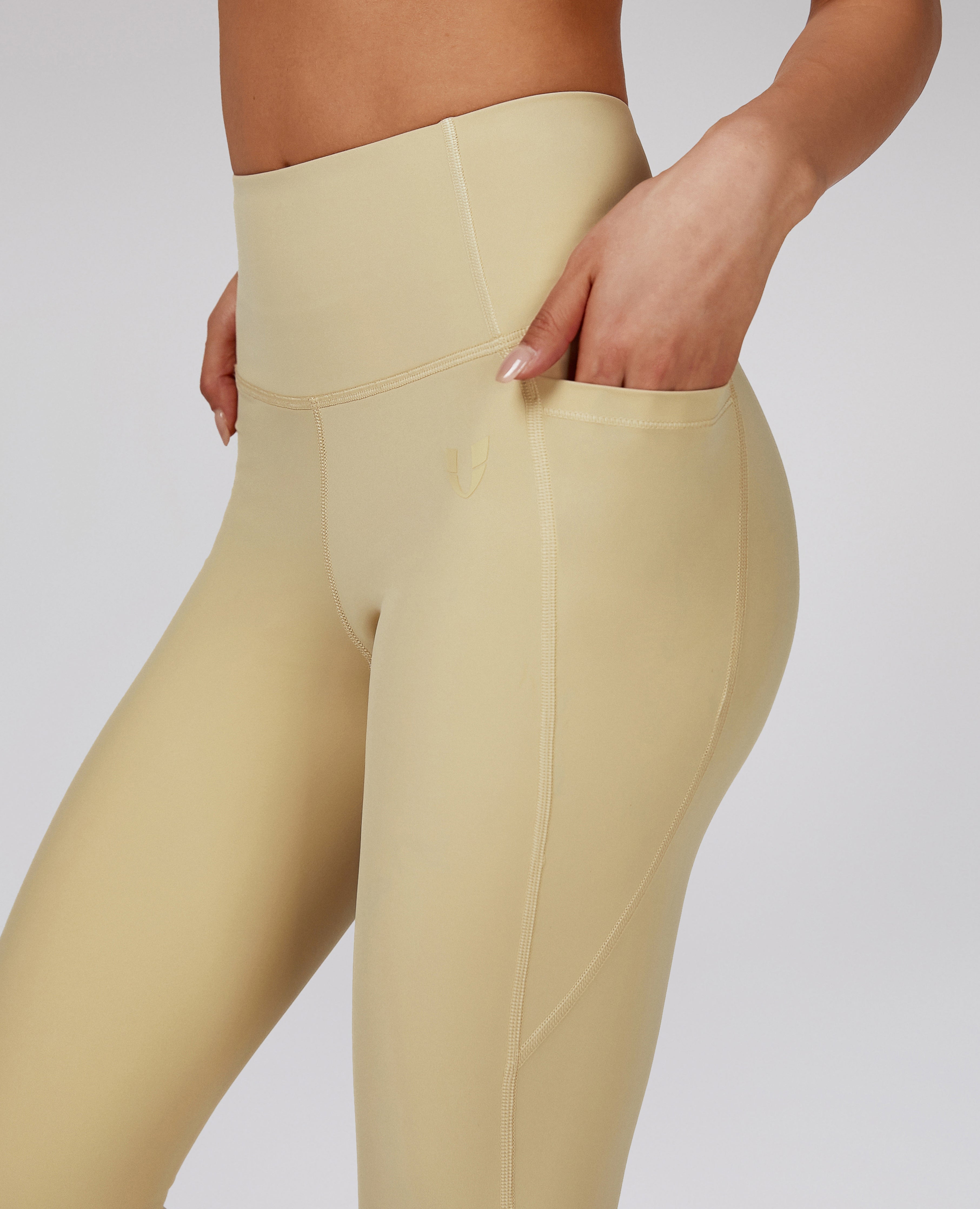 High-waisted Gym Leggings - Light Yellow